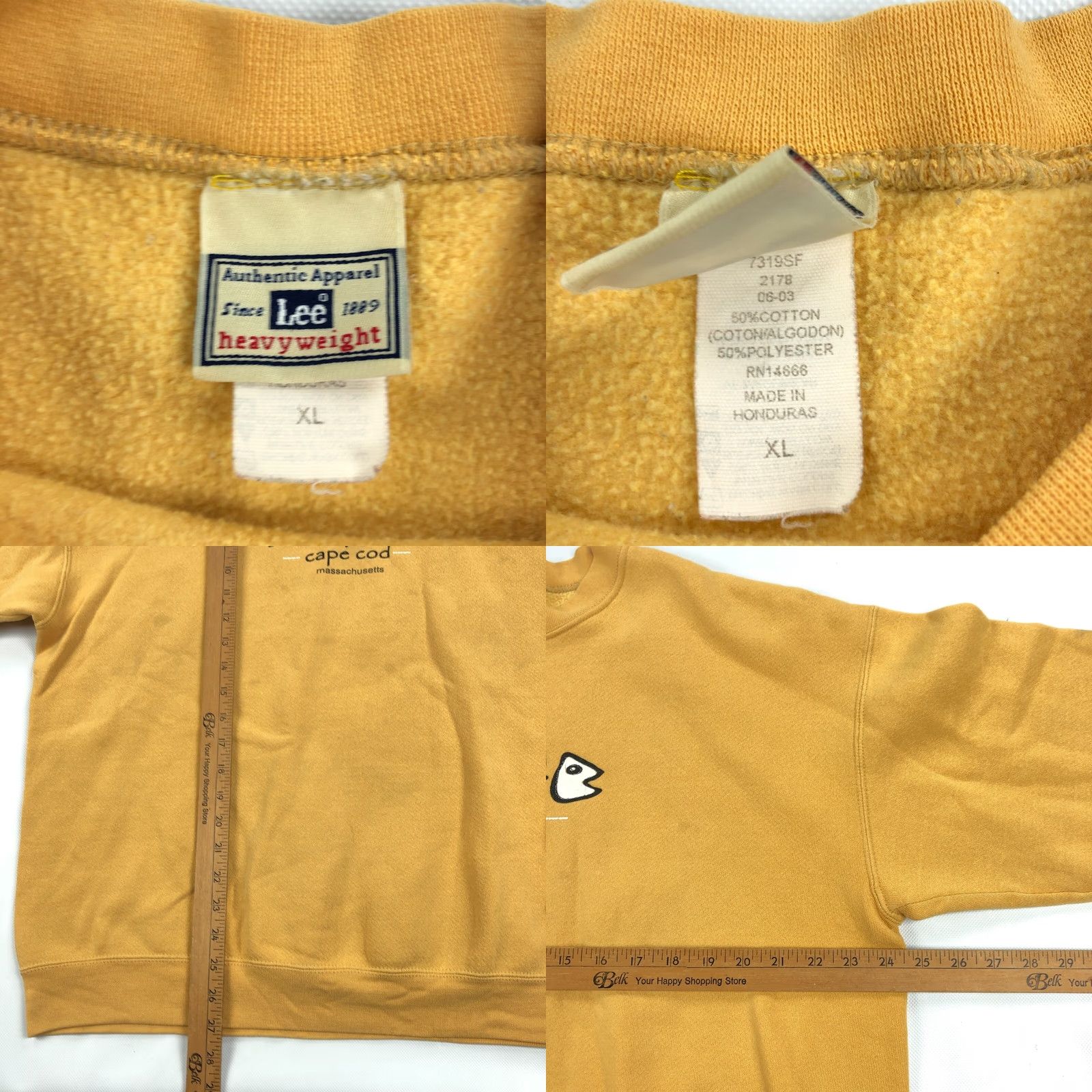Lee VINTAGE Lee Coastal Fish Crew Neck Sweatshirt XL Adult Men Yellow 90s Graphic Print Pullover Size US XL / EU 56 / 4 - 8 Thumbnail