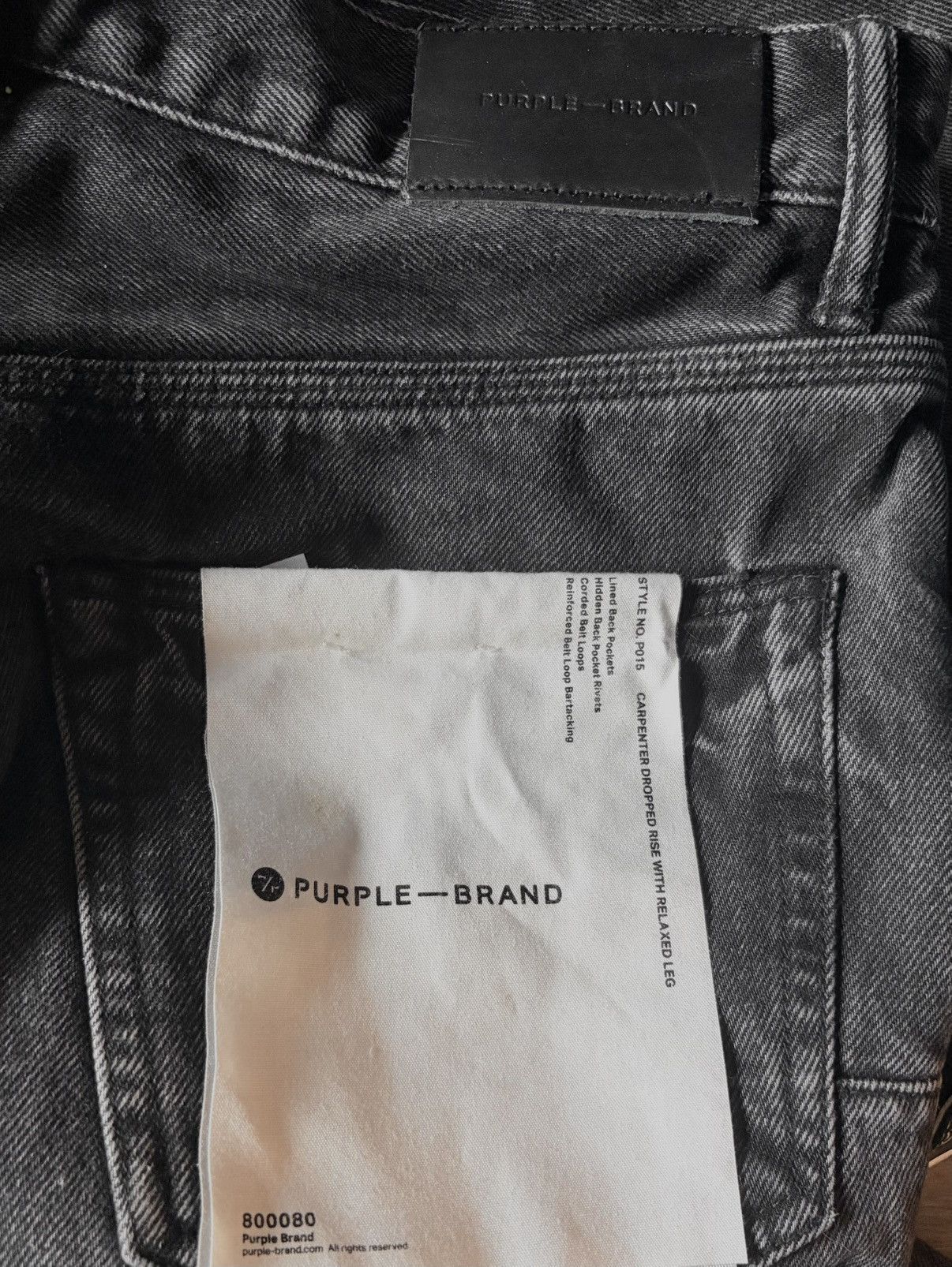 Purple Brand PURPLE BRAND P015 RELAXED CARPENTER - BLACK Size US 28 / EU 44 - 4 Thumbnail