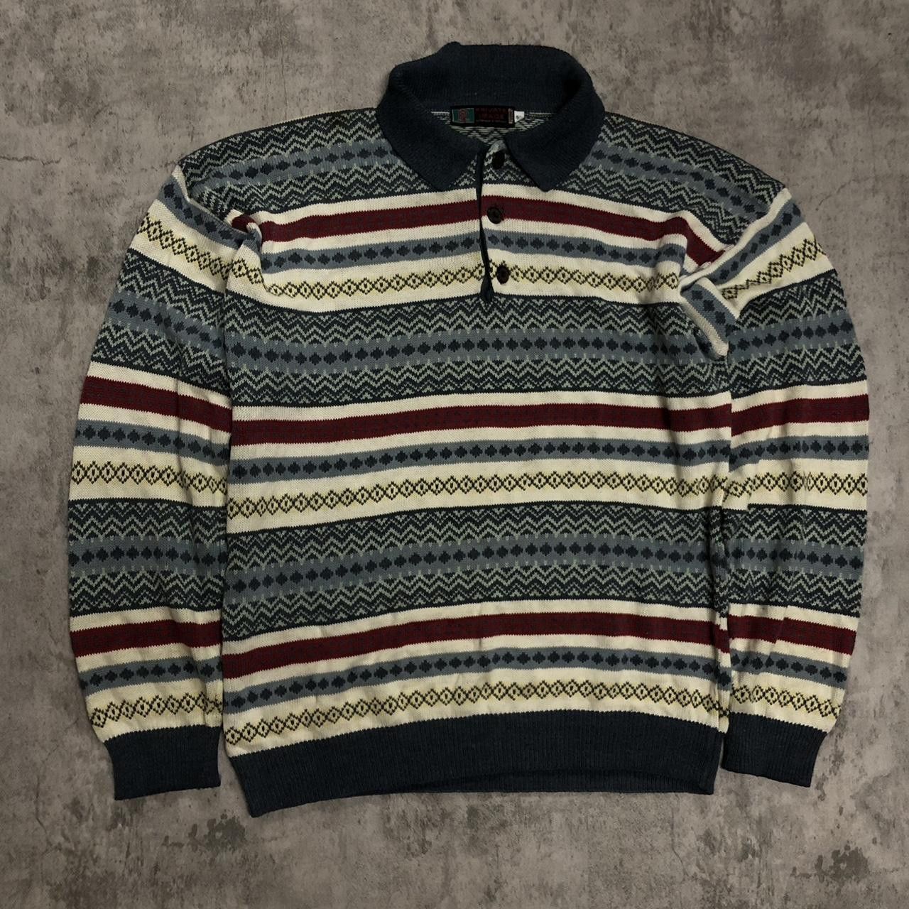 Other Multicoloured vintage 90s knit polo shirt #retro Size US XL / EU 56 / 4 - 1 Thumbnail