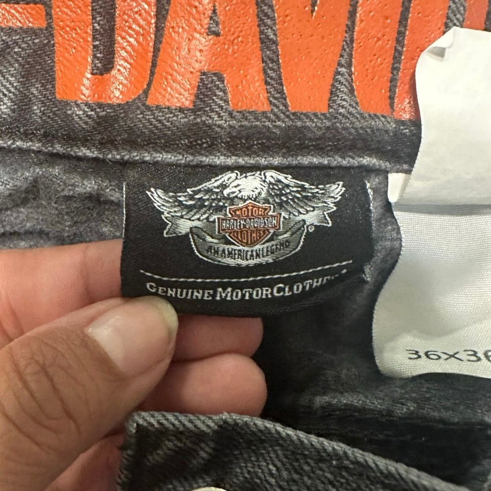 Harley Davidson Harley Davidson Dark Wash Fray Hem Jeans Size US 36 / EU 52 - 9 Thumbnail