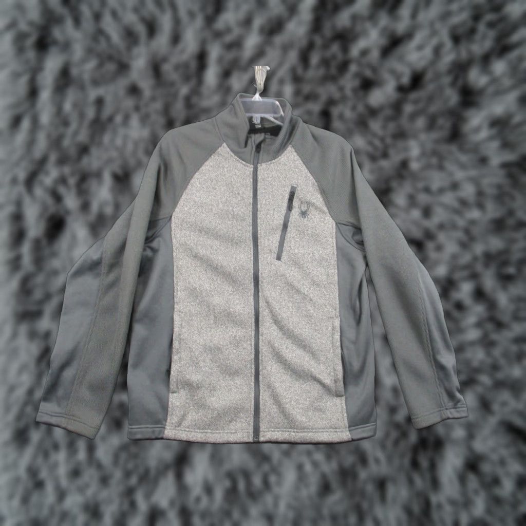 Spyder Spyder Jacket Men L Gray Lightweight Core Outdoor Windbreaker Full Zip Logo Outdoor Mens Jacket Core Outdoor Gray Size US L / EU 52-54 / 3 - 1 Thumbnail