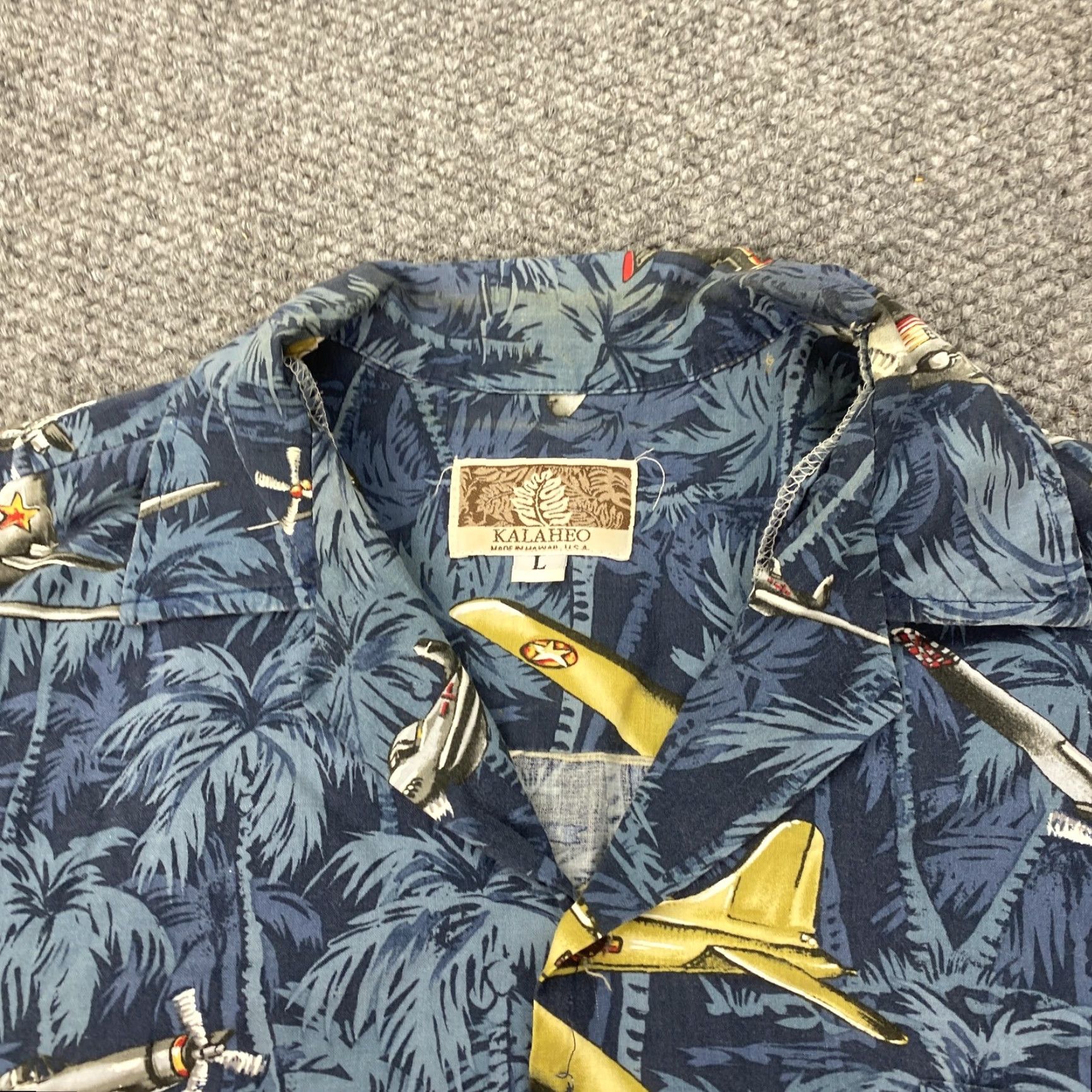 Vintage VINTAGE Kalaheo Aloha Camp Shirt Men's Large Blue Airplane Print Button-Up Made in Hawaii USA Size US L / EU 52-54 / 3 - 2 Thumbnail