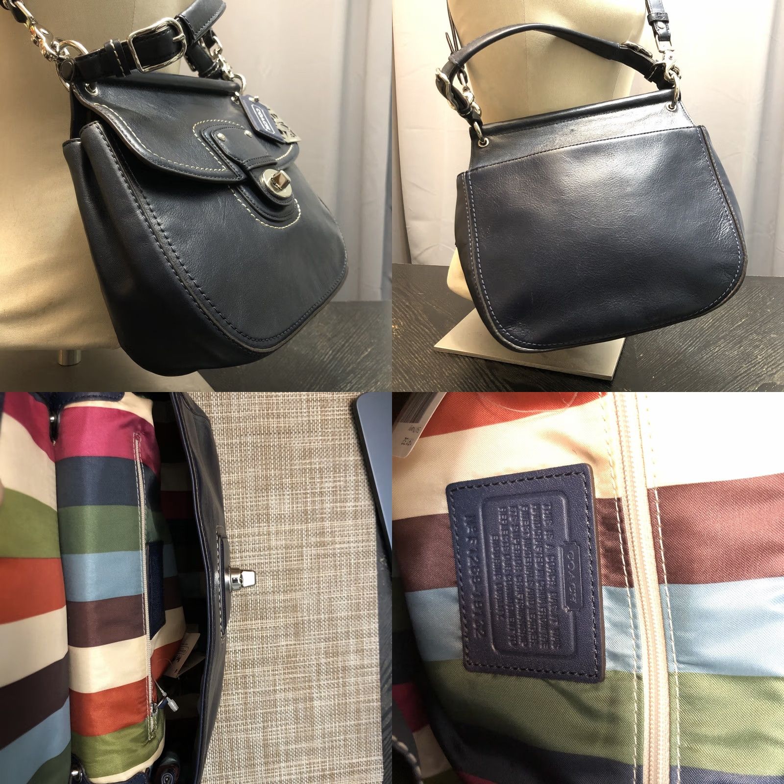 Coach VINTAGE? No. ORIGINAL: Coach Willis 70th Anniversary Limited Edition Navy Leather - Orig.Tag Included Crossbody Bag Size ONE SIZE - 8 Thumbnail