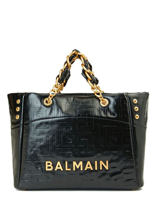 Balmain os11x0326 Size: OS / 1945 Soft Crackled Leather Tote Bag Size ONE SIZE - 1 Thumbnail