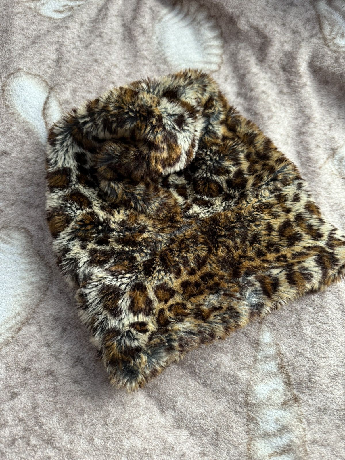Japanese Brand Vintage Leopard Print Faux Fur Hood Size ONE SIZE - 6 Thumbnail