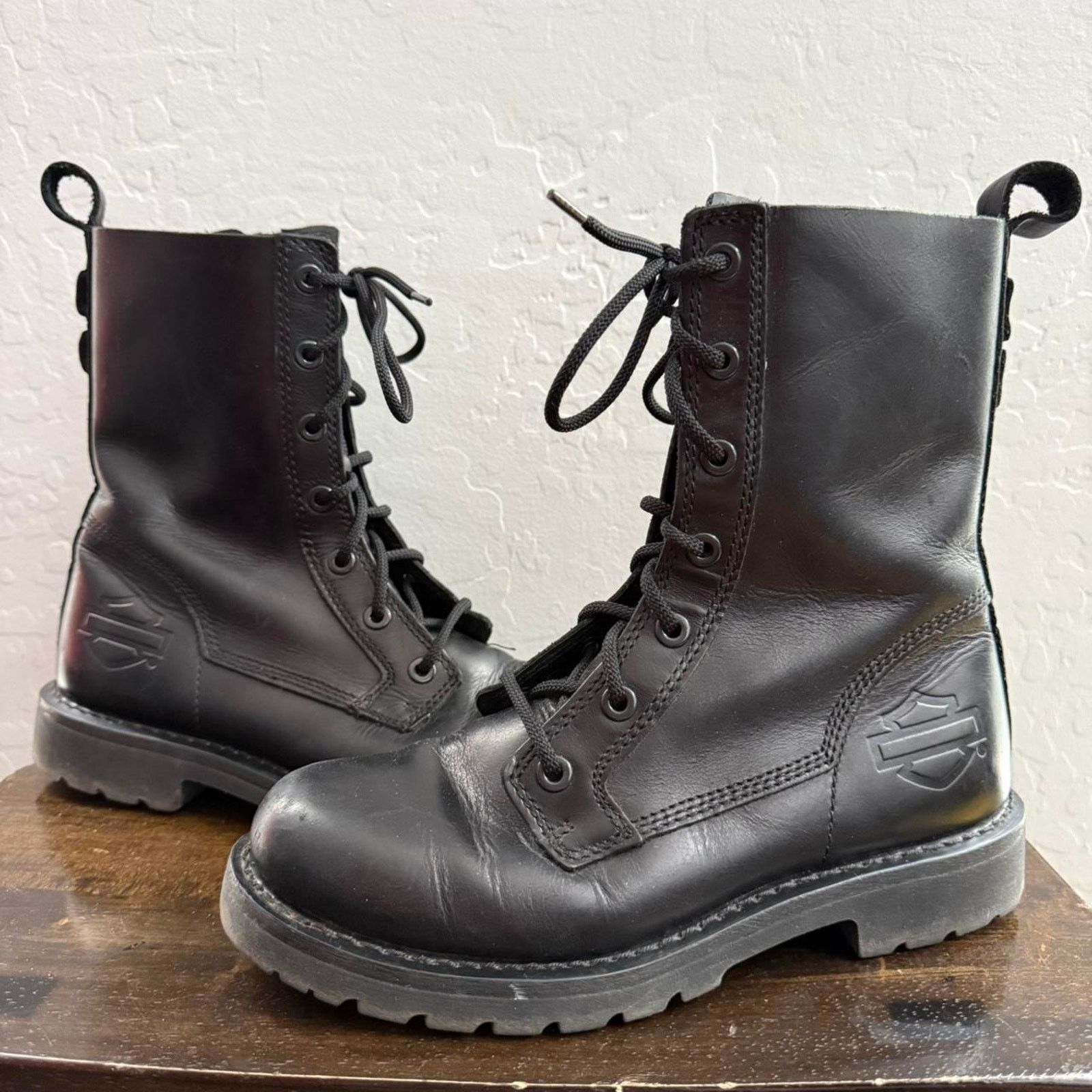 Harley Davidson Vintage Harley Davidson Leather Boots With Embossed Logo Size US 9.5 / EU 42-43 - 1 Thumbnail