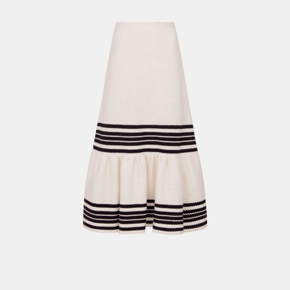 Dior o1bcso1str0225 Mariniere Mid-Length Skirt in Black/White Size 26" / US 2 / IT 38 - 1 Thumbnail