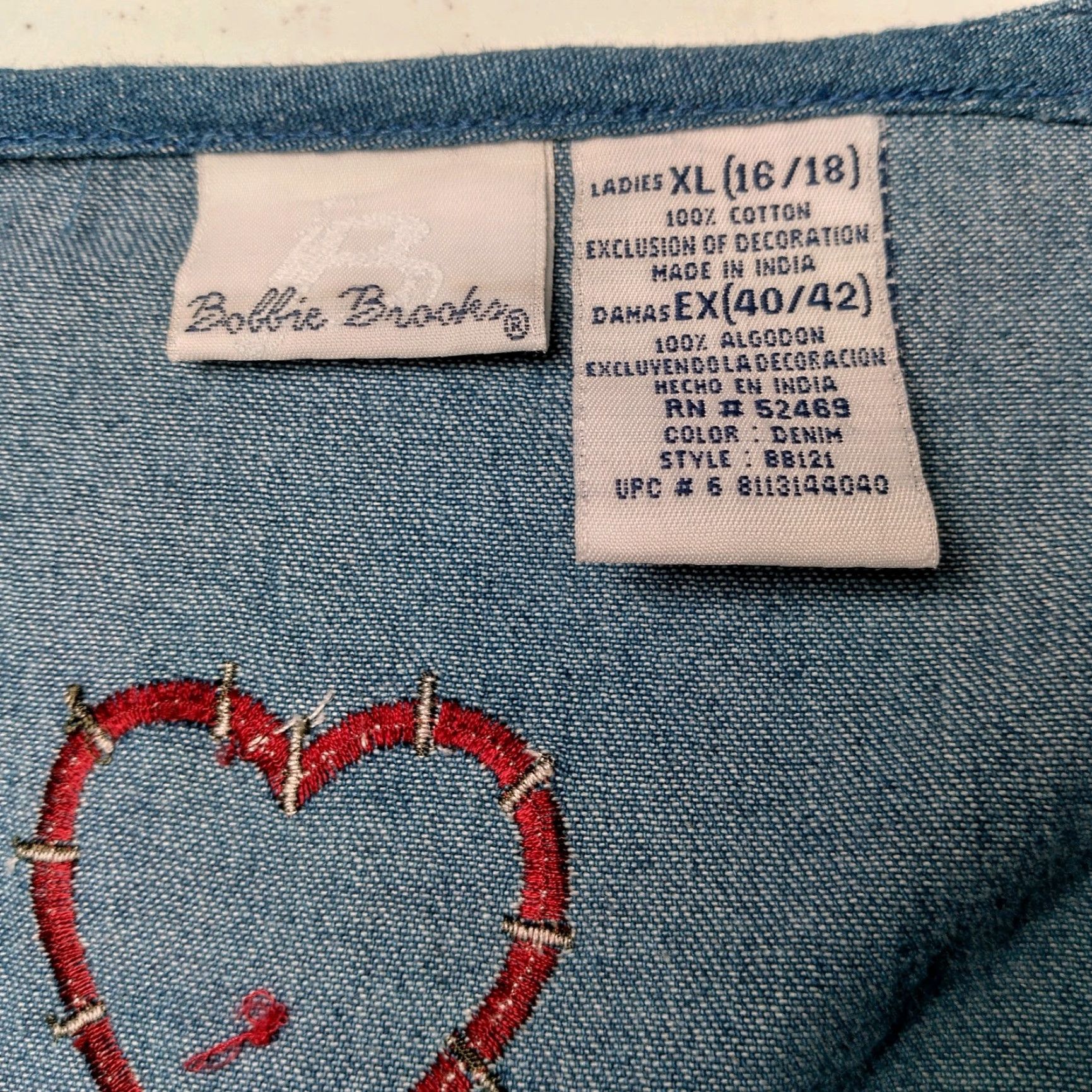 Vintage VINTAGE Bobbie Brooks Cotton Chambray Vest XL Women Sleeveless Button Up Grannycore Quilting Sewing Fall Winter Spring Blue Size XL / US 12-14 / IT 48-50 - 5 Thumbnail