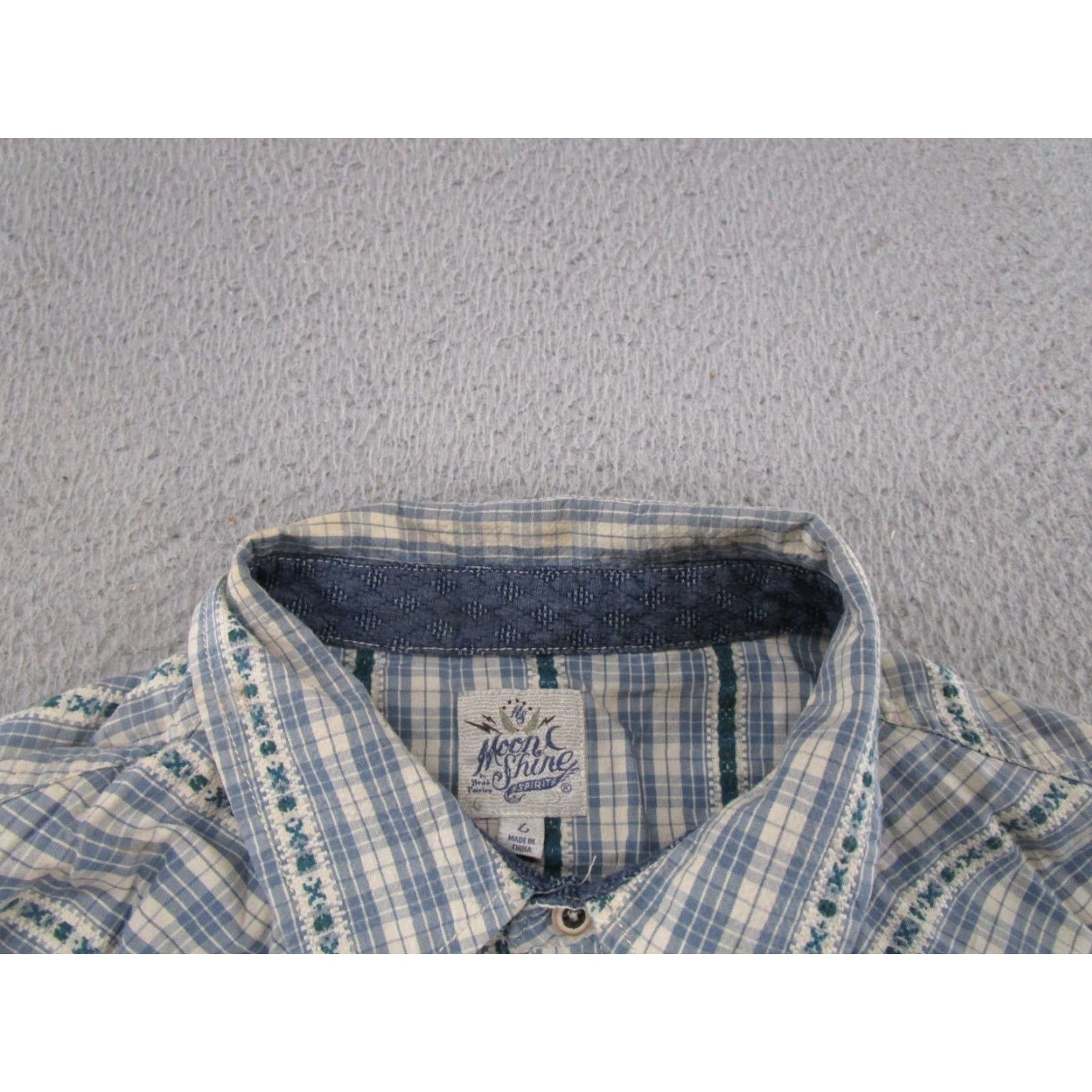 Vintage Moonshine Spirit Shirt Mens L Plaid Short Sleeve Button-Front Western Workwear Casual read Size US L / EU 52-54 / 3 - 6 Thumbnail