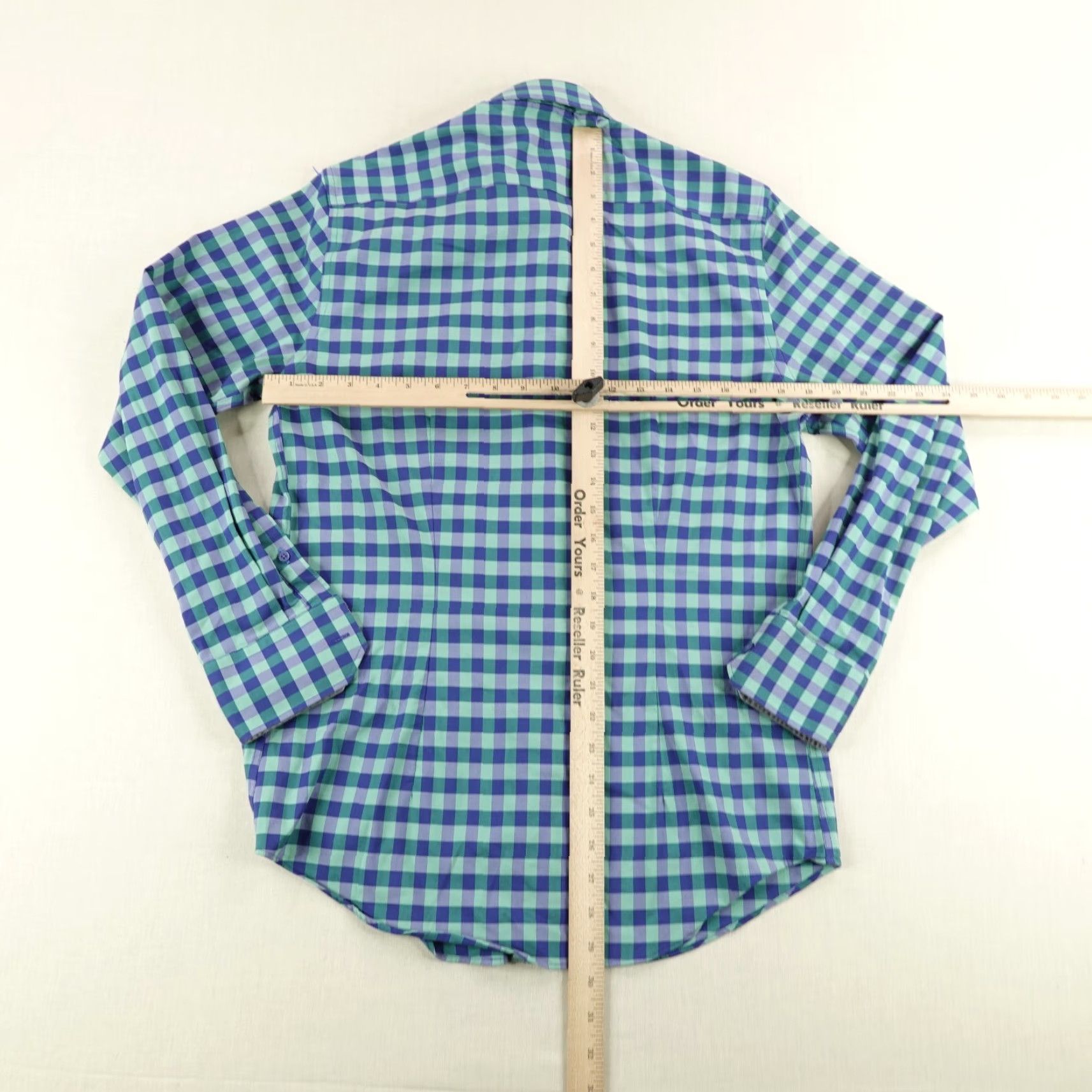 Vintage Twillory Shirt Mens Medium Blue Green Gingham Plaid Button Up Flex Performance Size US M / EU 48-50 / 2 - 6 Thumbnail