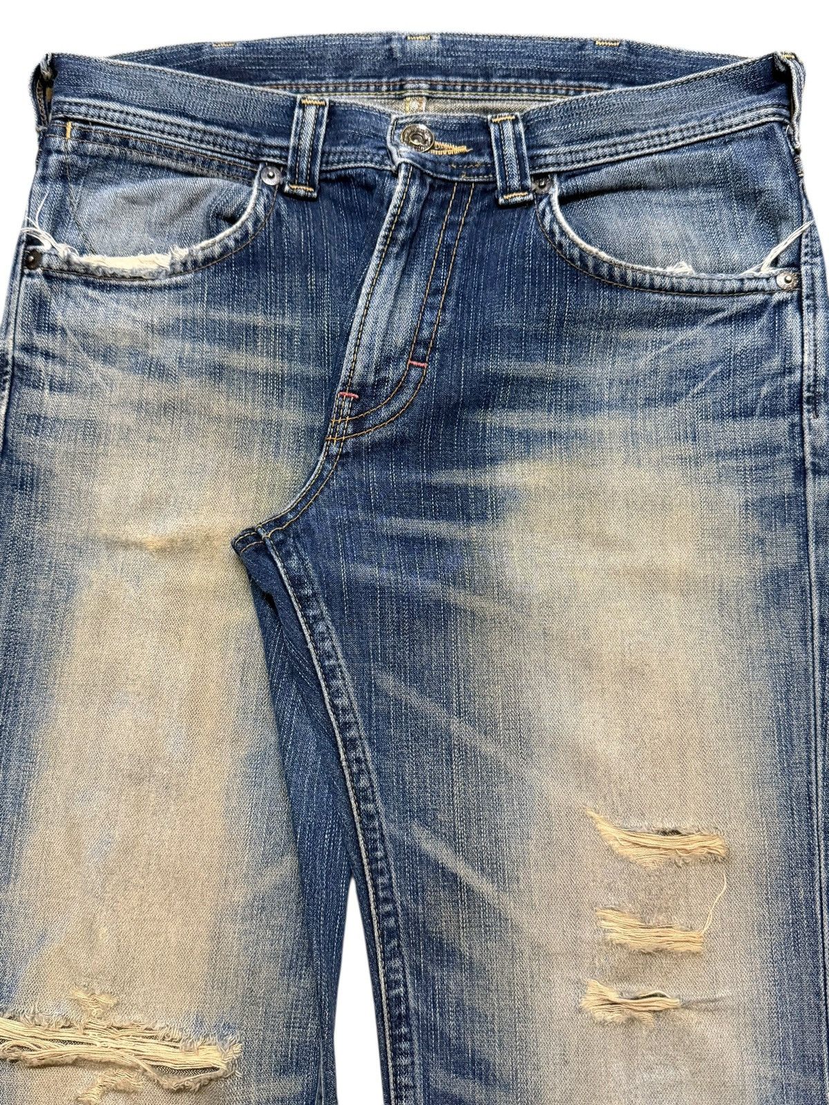 Wrangler Vtg Y2K Wrangler Mud Wash Faded Whisker Distress Straight Size US 33 - 4 Thumbnail
