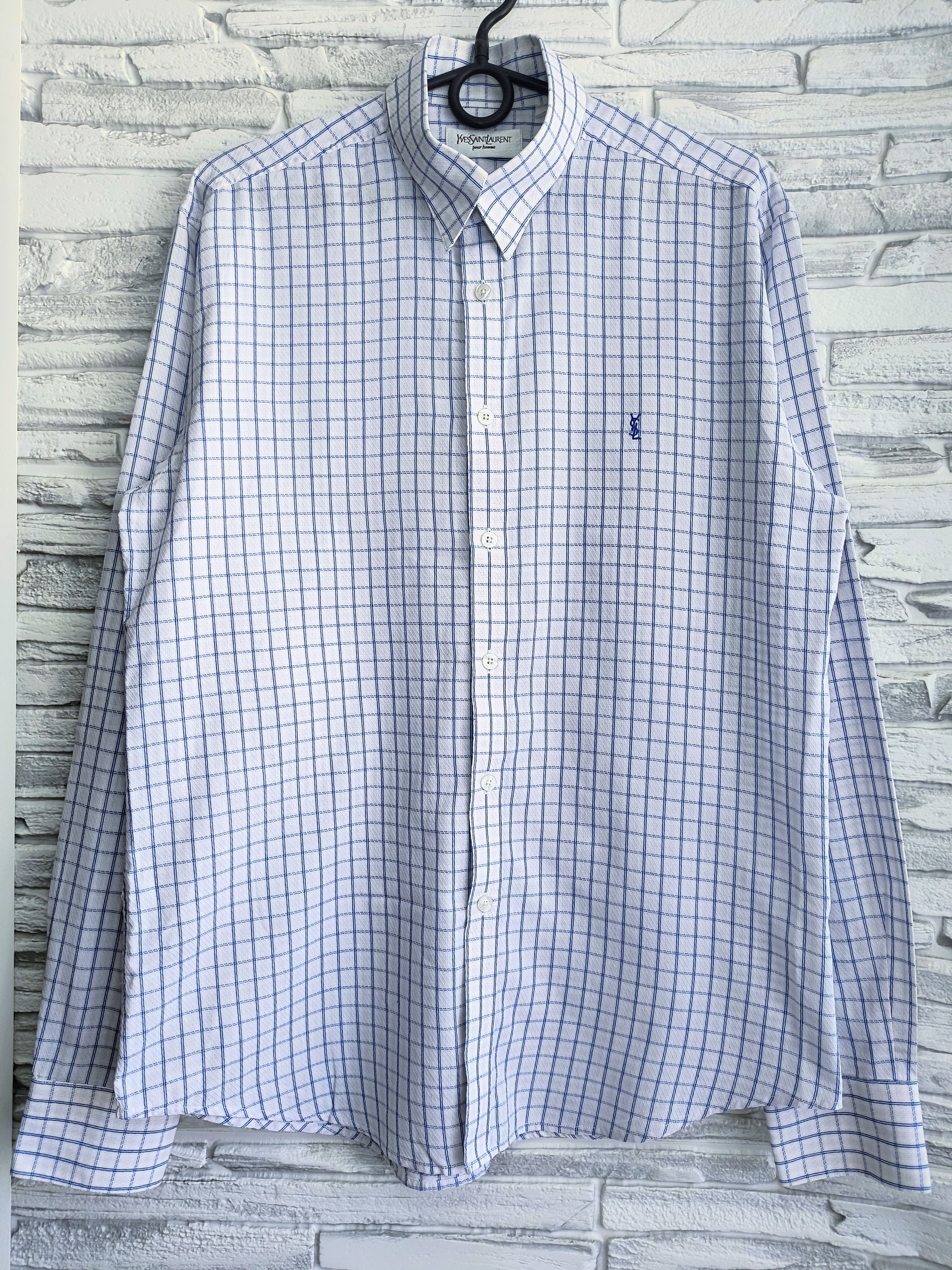 Saint Laurent Paris × Yves Saint Laurent Vintage Yves Saint Laurent Check Light Shirt Size US M / EU 48-50 / 2 - 2 Thumbnail