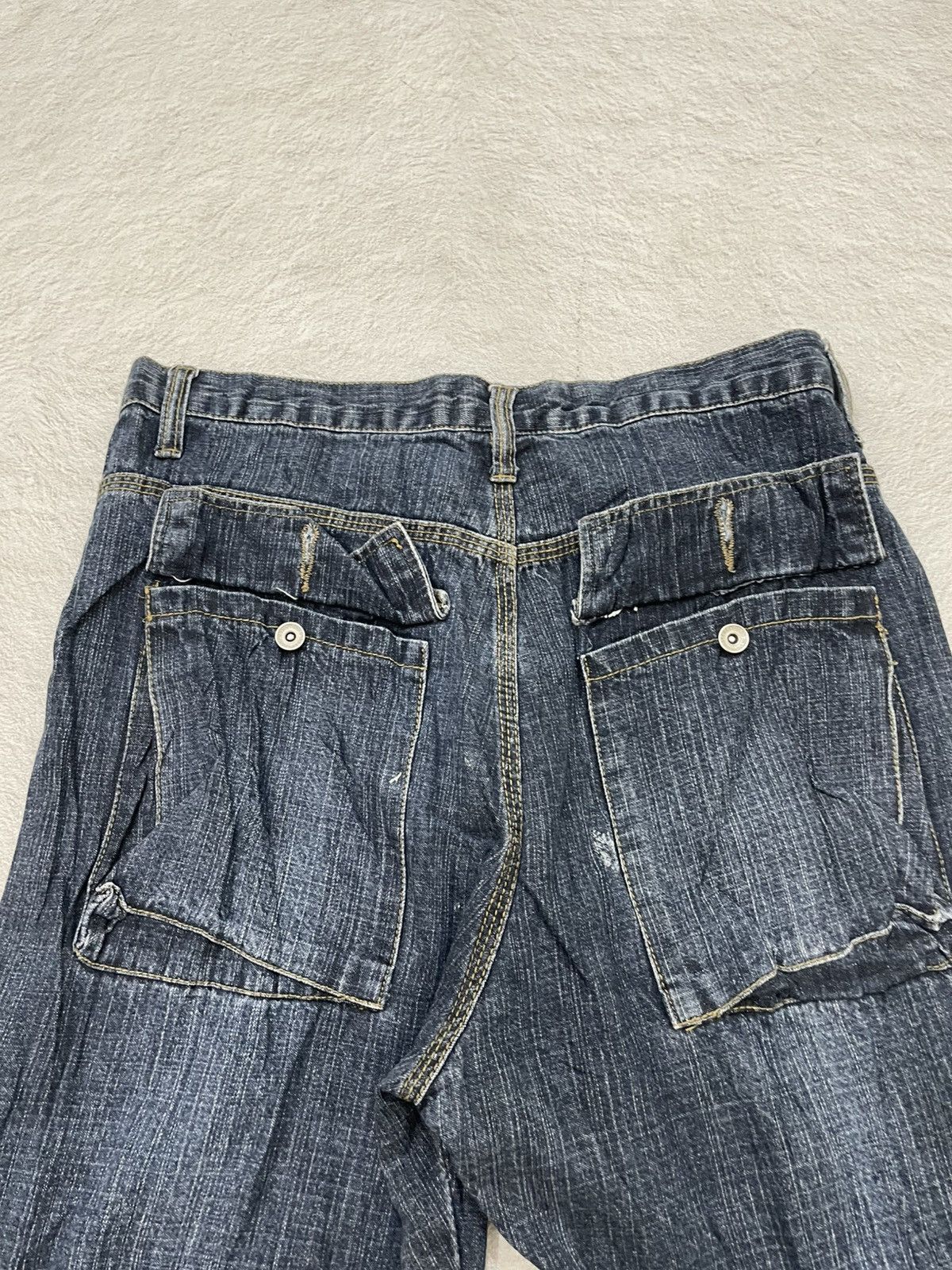 Japanese Brand 2000s Japan Raw Denim Carpenter Jeans Washed Y2K loose fit Size US 31 - 10 Thumbnail