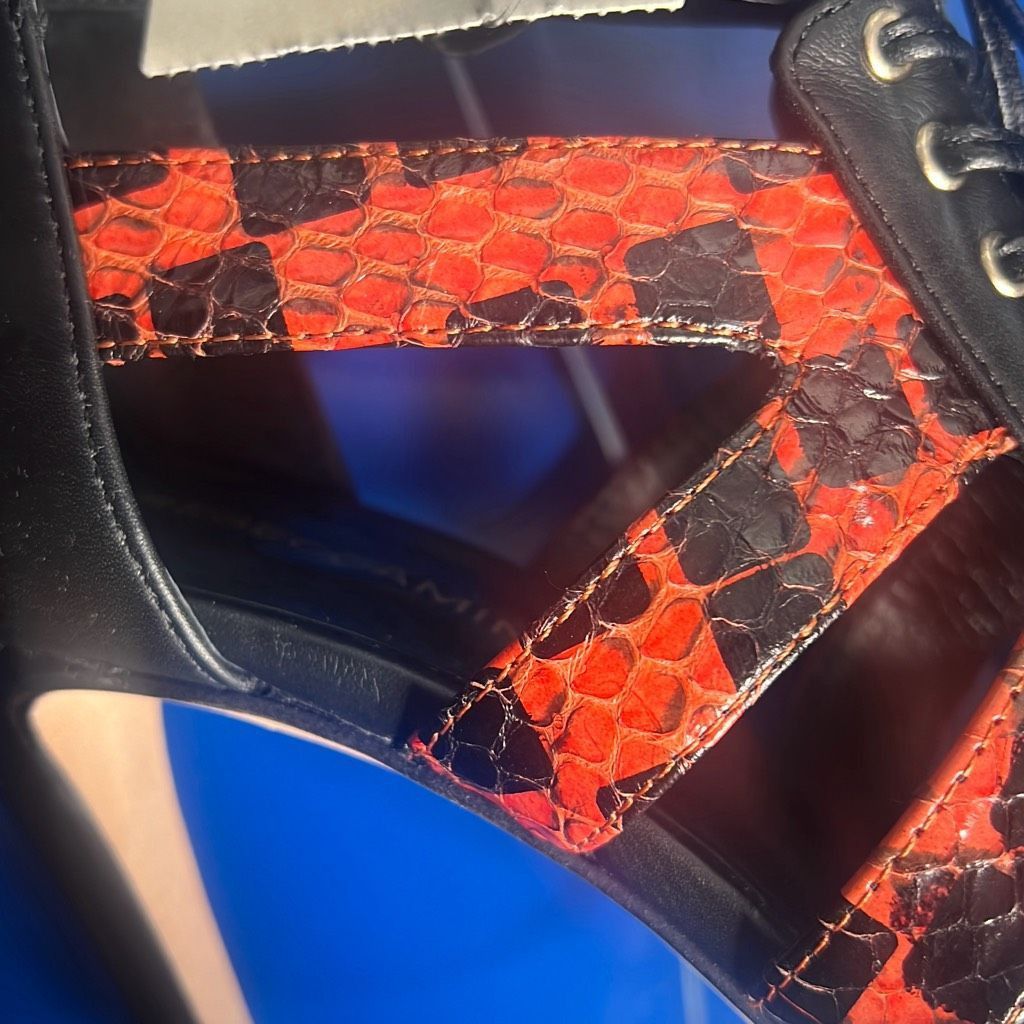 Rebecca Minkoff Nib Rebecca Minkoff Black Red Snake Print Lace High Heels Booties 36 / 6 Size US 6 / IT 36 - 9 Thumbnail