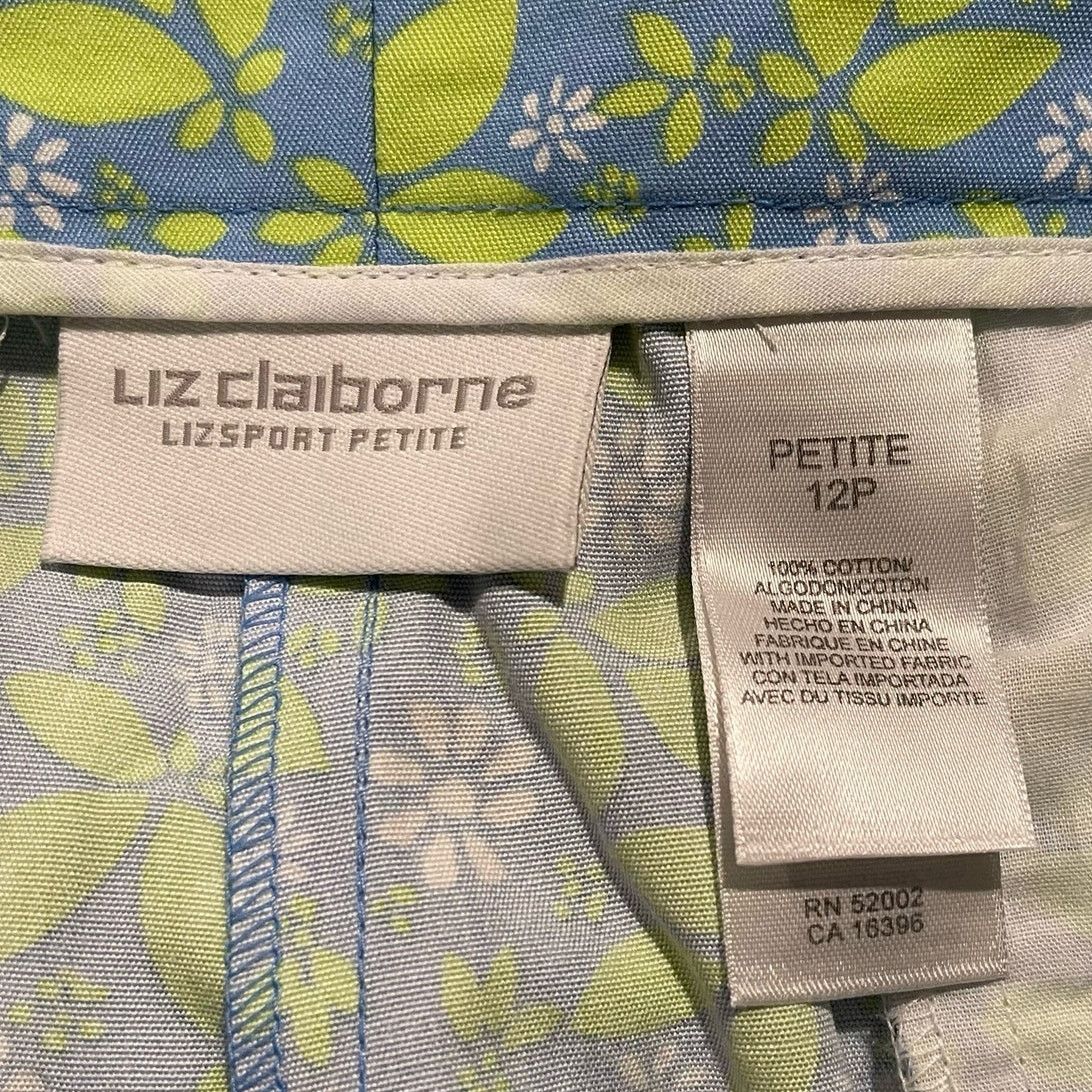 Liz Claiborne NWT Liz Claiborne Capri Pants High Rise Floral Blue Golf 12P Size 34" / US 12 / IT 48 - 3 Thumbnail