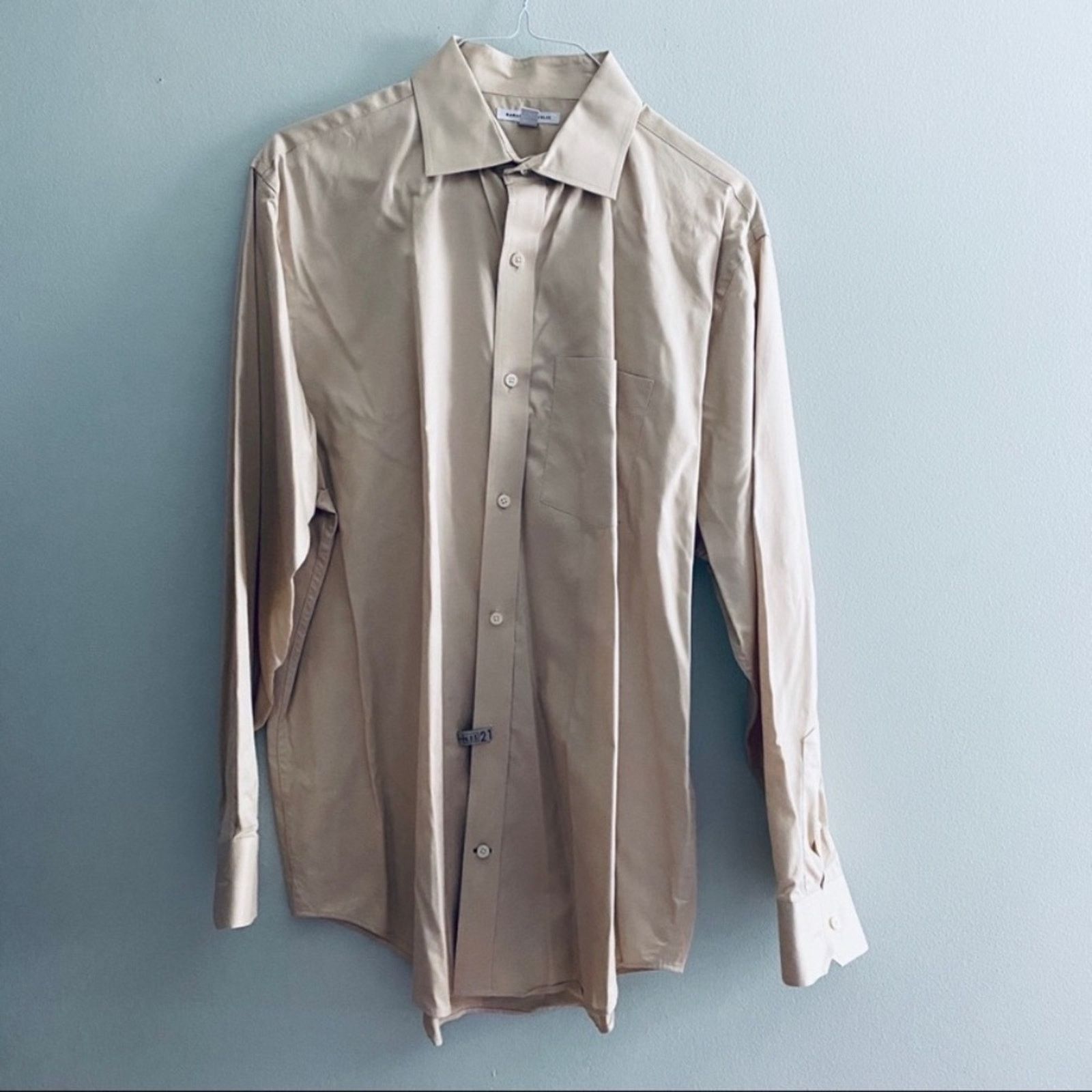 Banana Republic Banana Republic solid tan button down shirt Size US XL / EU 56 / 4 - 2 Thumbnail