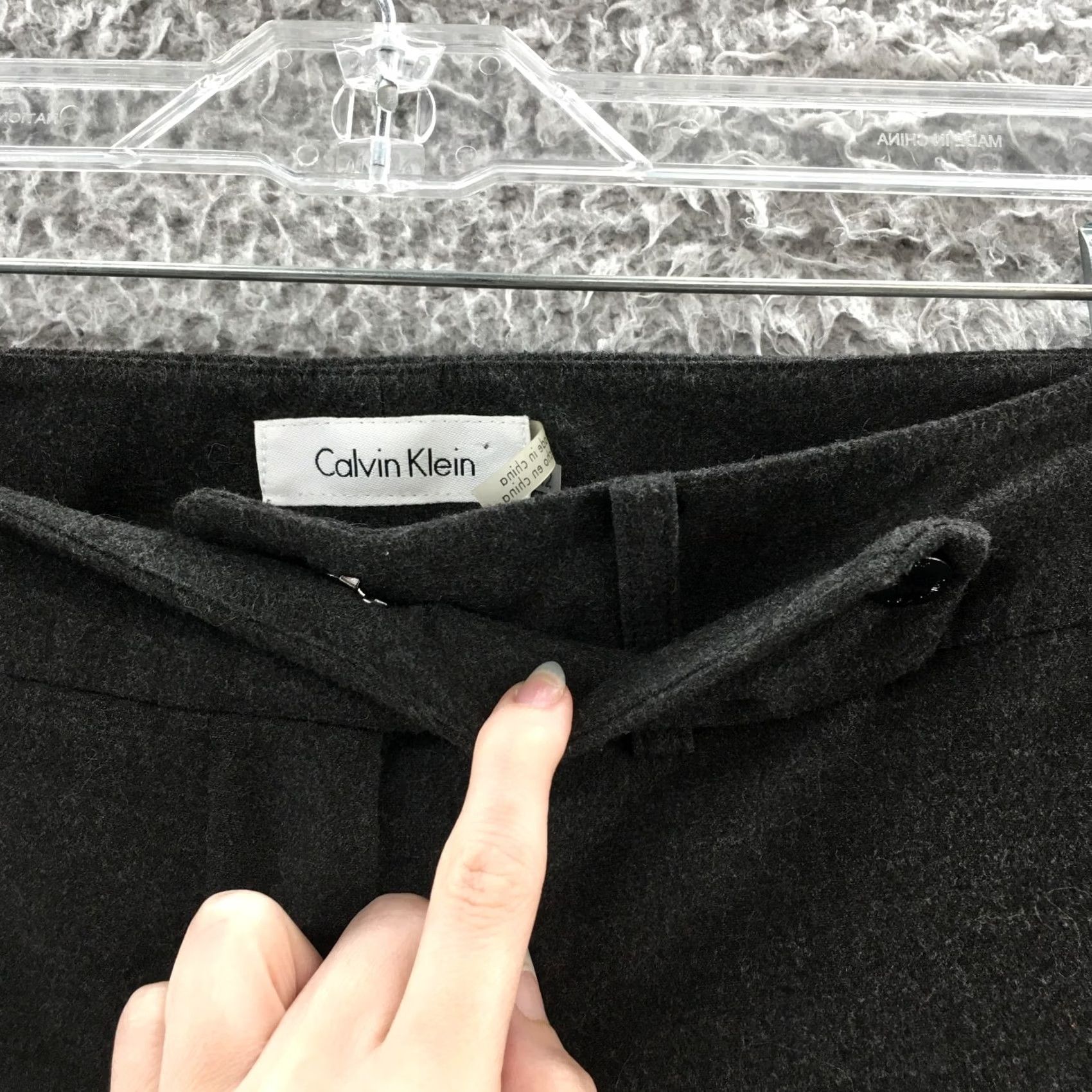 Calvin Klein Calvin Klein Trouser Dress Pants Womens 12 Gray High Rise Casual Dress Pants Regular Wide-Leg Mens? Size 34" / US 12 / IT 48 - 4 Thumbnail