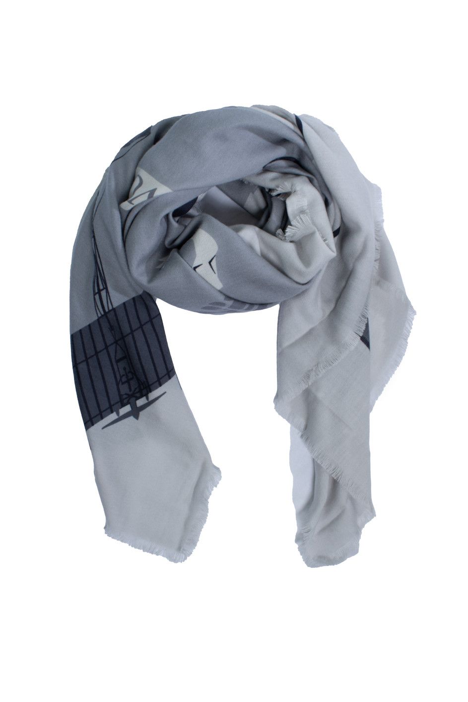Cartier Cartier, grey bon voyage wool fringed scarf Size ONE SIZE - 1 Thumbnail