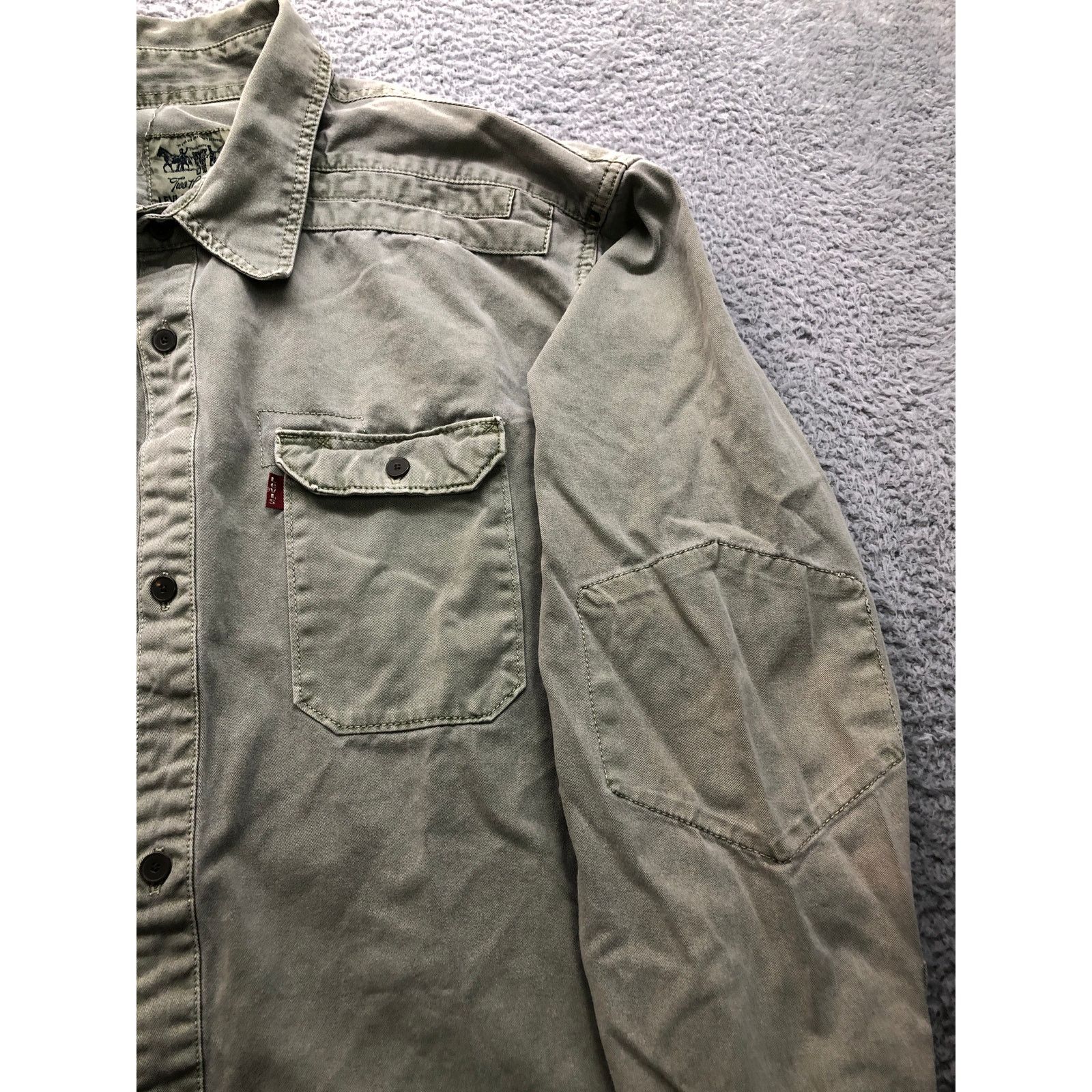 Levi's Levis Heavy Twill Work Long Sleeve Button Up Shirt Mens 2XL Size US XXL / EU 58 / 5 - 6 Thumbnail