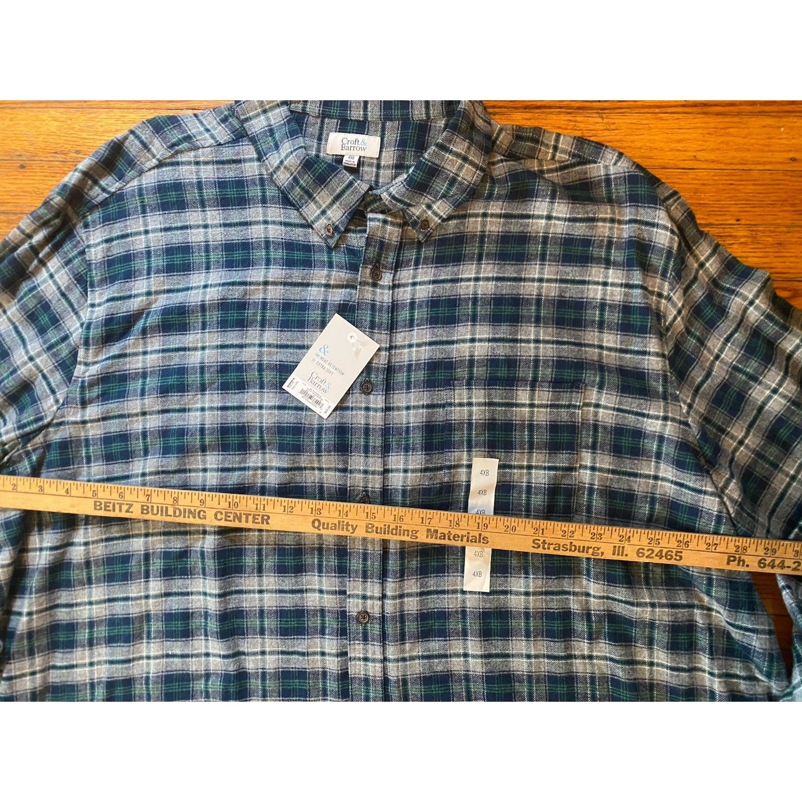 Croft & Barrow NWT Croft & Barrow Soft Flannel Button Up Shirt Mens 4XB Size US XXL / EU 58 / 5 - 7 Thumbnail