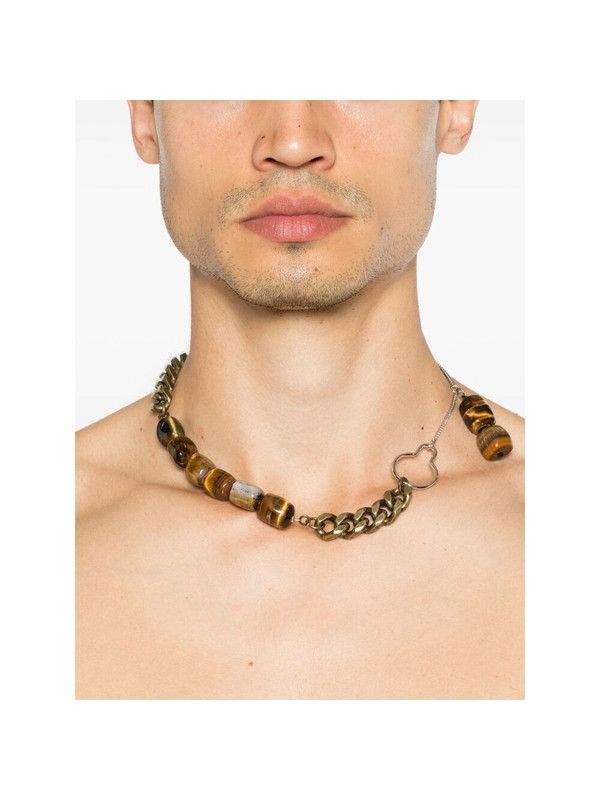 Dries Van Noten o1s22i1n1124 Size: OS / Stones Chain Necklace in Brown Size ONE SIZE - 3 Thumbnail