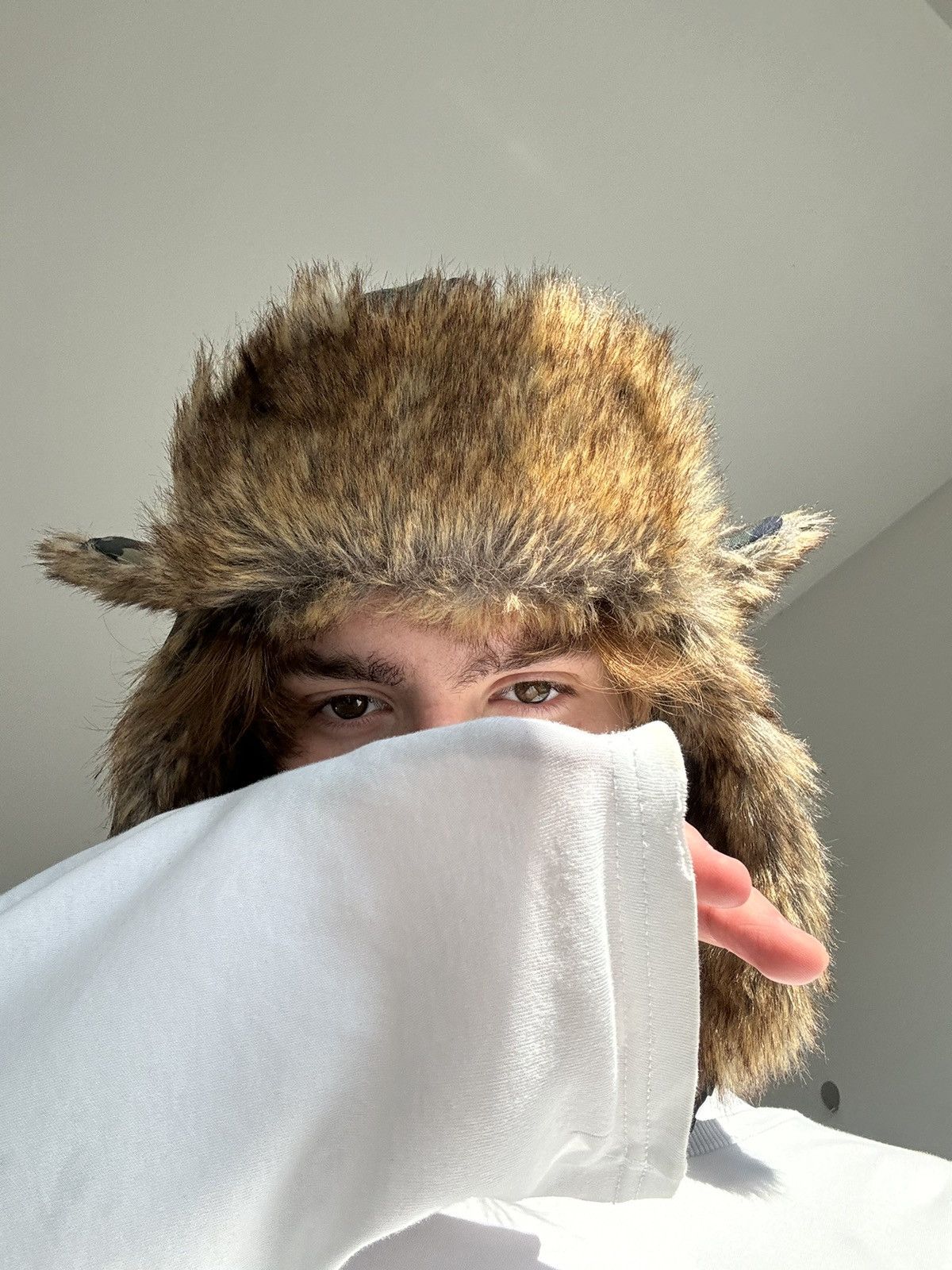 Hysteric Glamour Vintage Camo fuzzy mohair japanese ushanka hat avant garde Size ONE SIZE - 4 Thumbnail