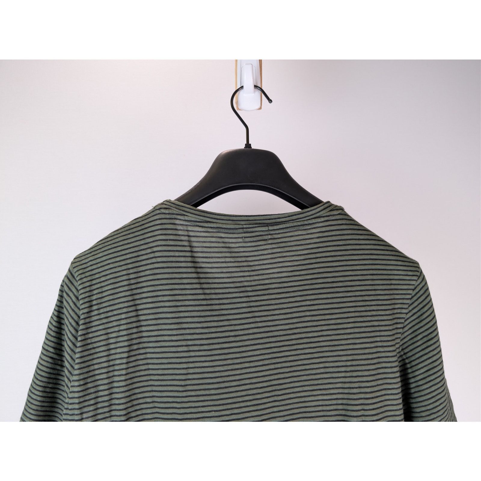 Massimo Alba o1rshd1 CC20 Striped Cotton T-Shirt with Chest Pocket Olive Size US S / EU 44-46 / 1 - 11 Thumbnail