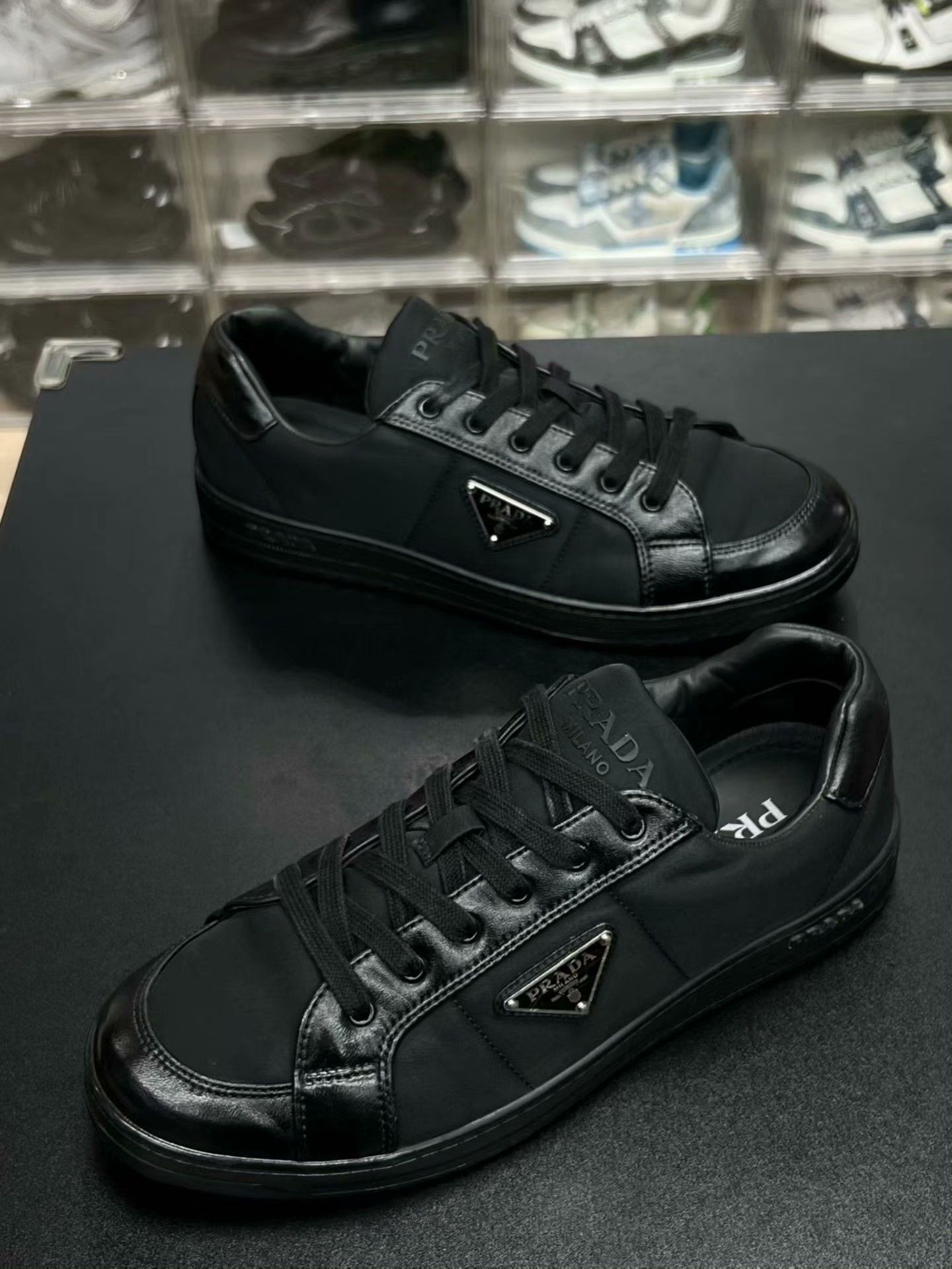Prada Prada Down Black Lowtop Sneakers 41 Men Size US 8.5 / EU 41-42 - 1 Thumbnail