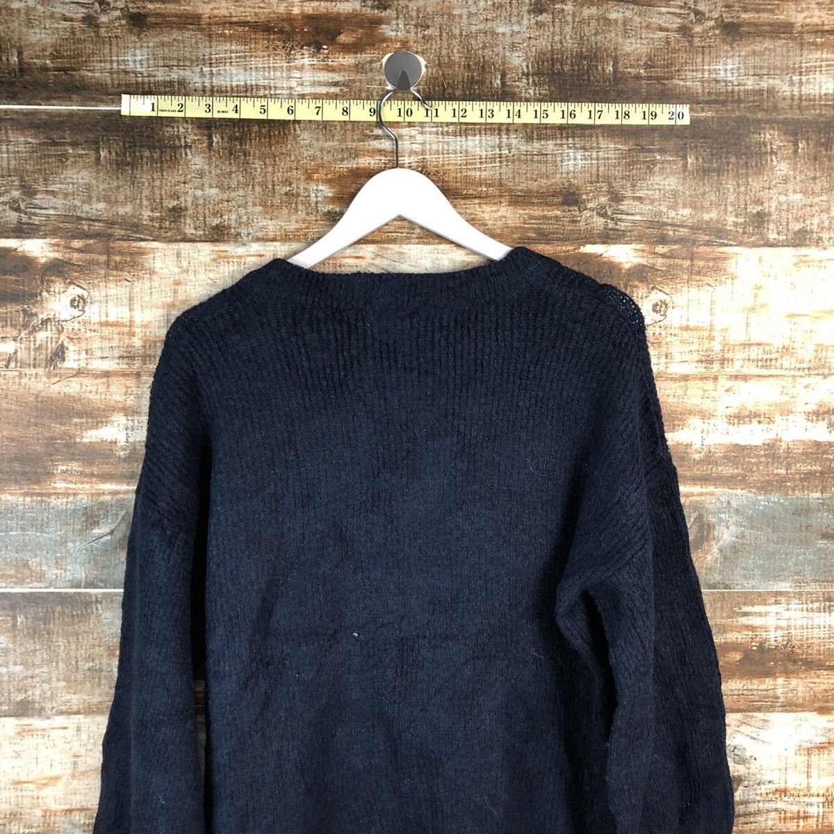 Japanese Brand Colza Dark Blue Cardigan Knitwear #A2201 Size US M / EU 48-50 / 2 - 13 Thumbnail