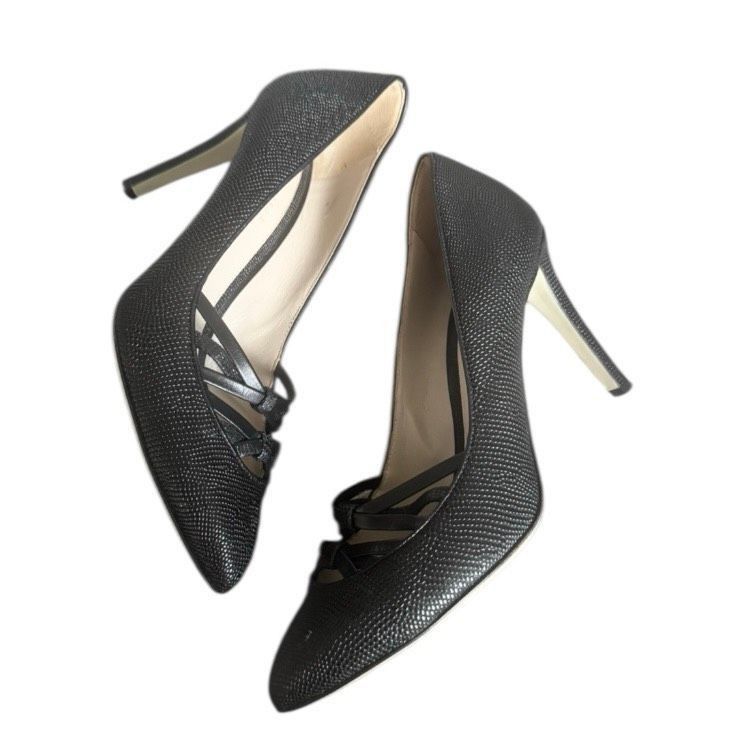 Jason Wu Jason Wu Black Textured Leather Heels 36.5 Size US 5.5 / IT 35.5 - 4 Thumbnail