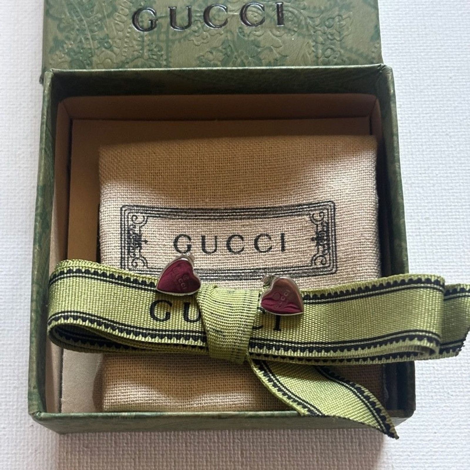 Gucci Gucci Sterling Silver Heart Logo Stud Earrings Size ONE SIZE - 7 Thumbnail