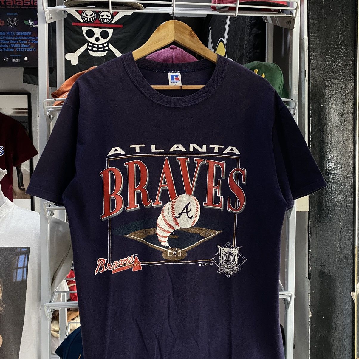 MLB × Russell Athletic × Vintage Vintage 90s Atlanta Braves T Shirt Size L Russell Athletic Size US L / EU 52-54 / 3 - 3 Thumbnail