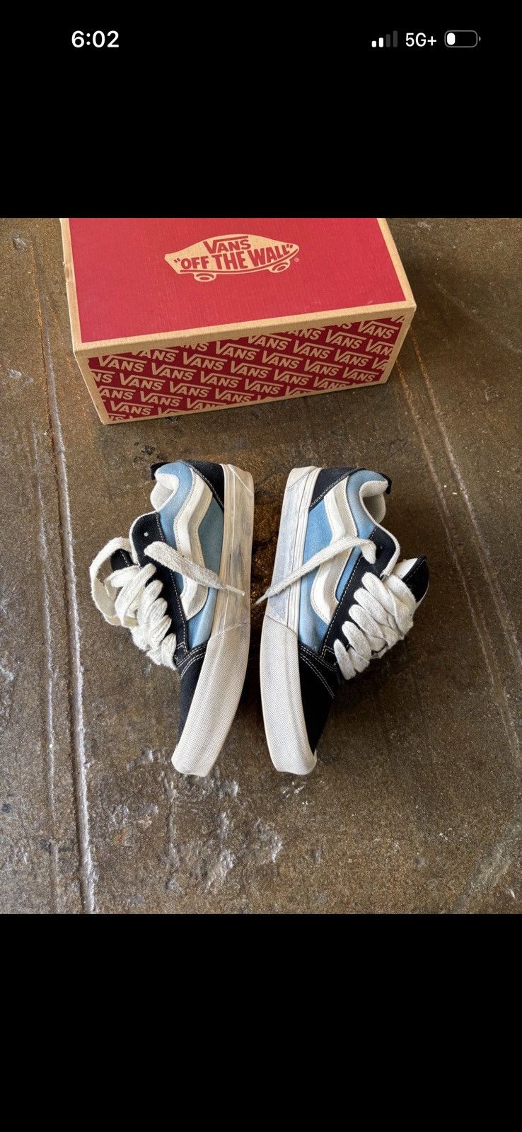 Vans Vans Wave Washed Old Knu Skool Sneaker Distressed Bluestone Size US 10 / EU 43 - 5 Thumbnail