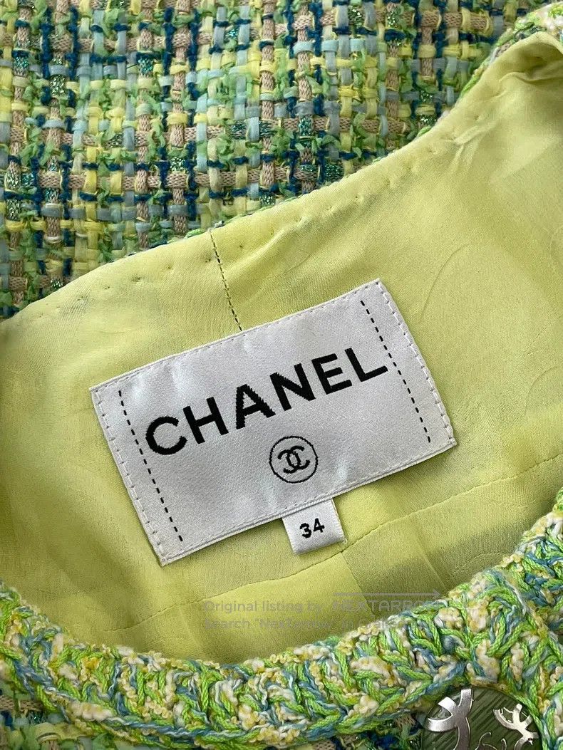Chanel Chanel 19p avocado green woven green coat Size XXS / US 00 / IT 34 - 7 Thumbnail