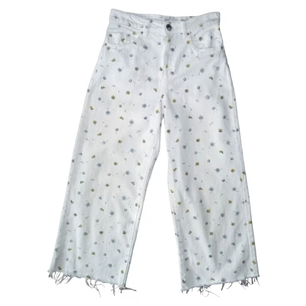 Vintage Denim Women Lefties Jeans Floral Wide-Leg 0 White Women's Denim Size ONE SIZE - 4 Thumbnail