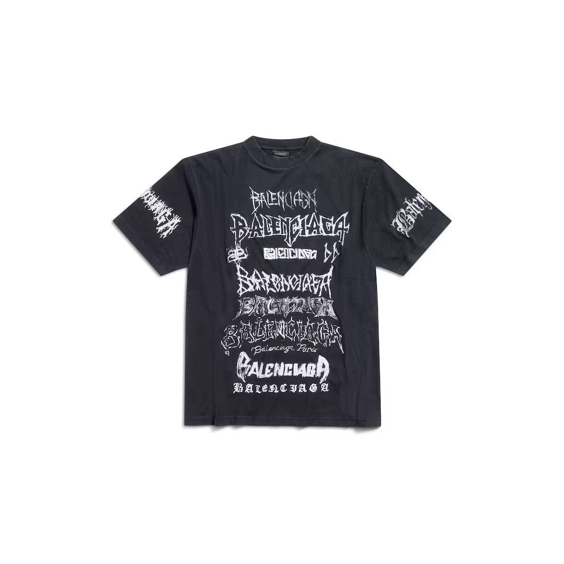 Balenciaga o1srvl11e0325 DIY Metal T-Shirt Large Fit in Black/White Size US M / EU 48-50 / 2 - 1 Thumbnail