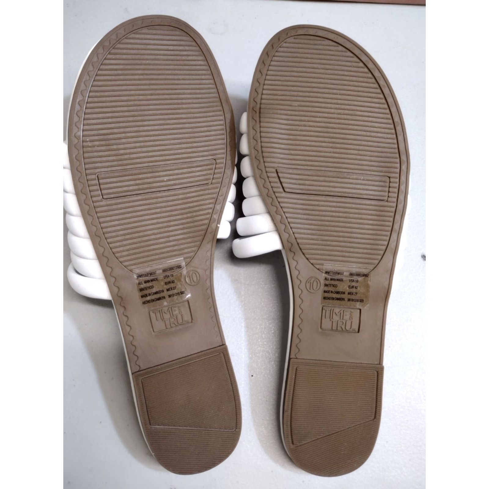 Vintage Time and Tru White Multi-Band Slide Sandals Memory Foam Size 10 Women Size US 10 / IT 40 - 4 Thumbnail
