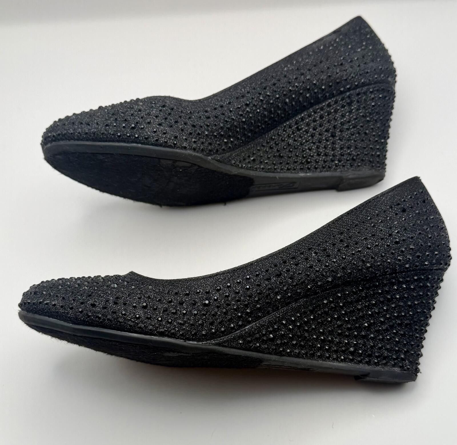 Forever 21 Sparkly Black Rhinestone Wedge Heels - Forever - Size 7 Size US 7 / IT 37 - 2 Thumbnail