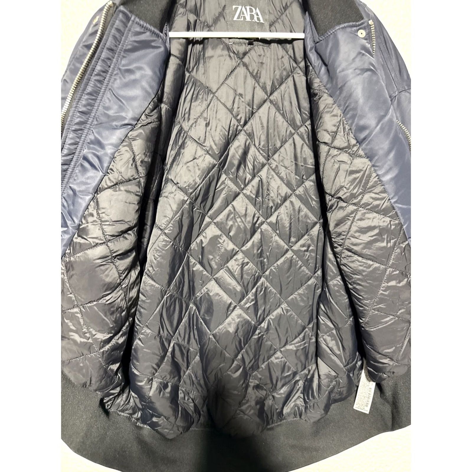 Zara Zara MA-1 Bomber Jacket Dark Blue Women’s Size S Oversized Zip Snap Polyester Lining Regular Size S / US 4 / IT 40 - 6 Thumbnail