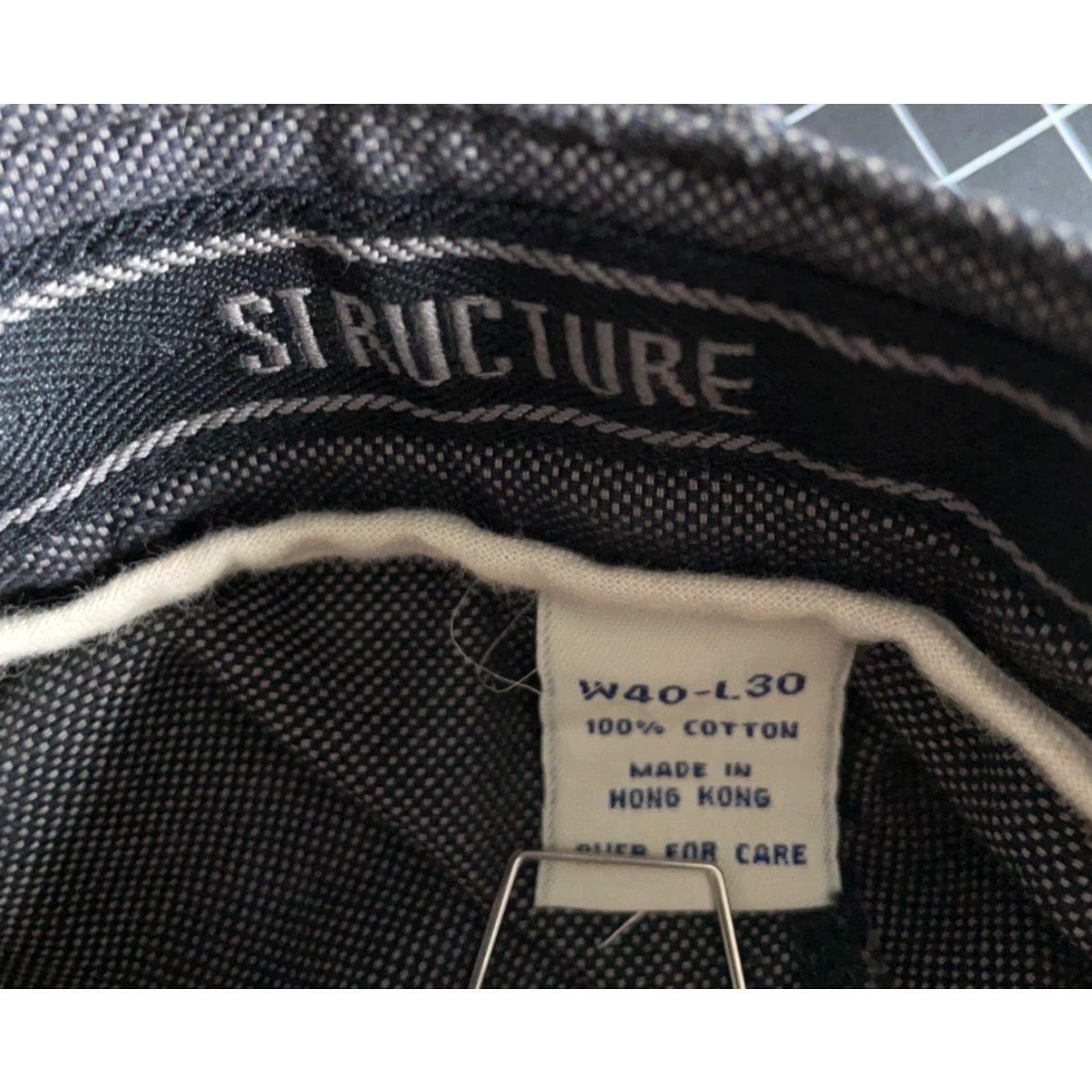 Vintage VINTAGE Structure 90s Pleated Cotton Trousers Pants Mens Regular Baggy Fit Gray 38 x 29 Size US 39 - 3 Thumbnail