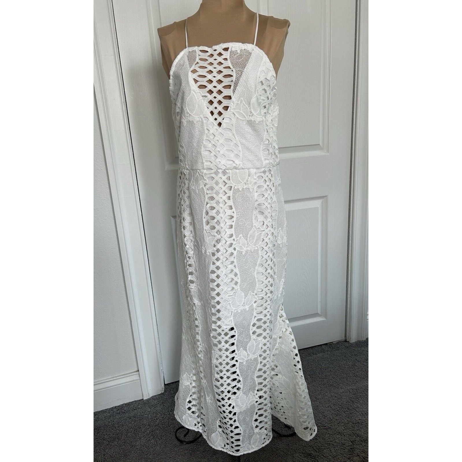 Other Endless Rose Strappy-Back Halter Neck White Lace Mermaid Bod Size L / US 10 / IT 46 - 1 Thumbnail