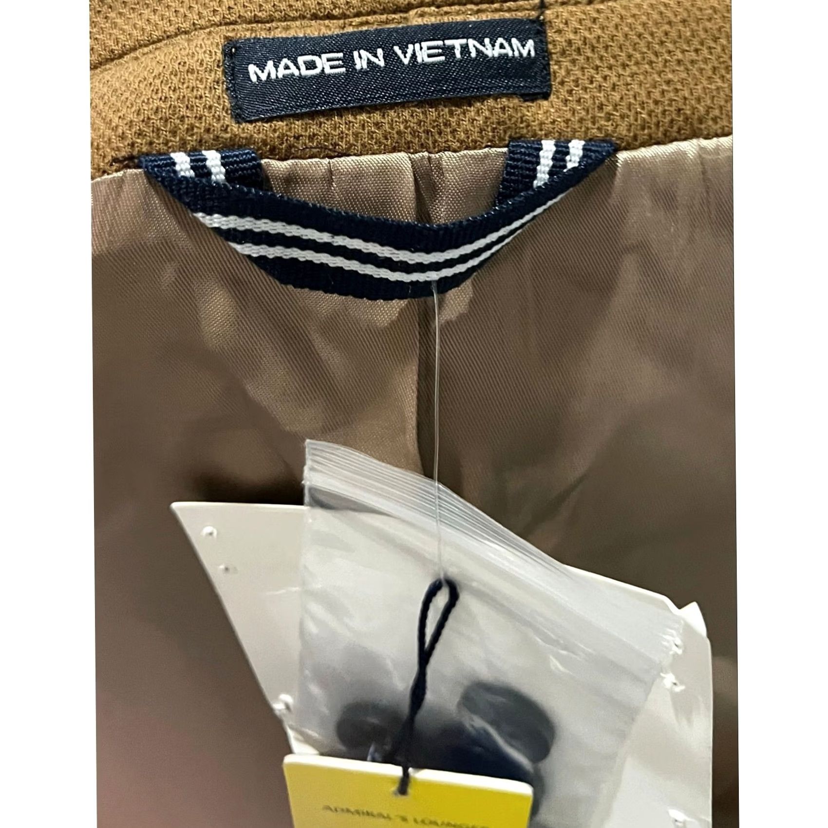 Nautica Nautica Performs Blazer Mens 40R Tan Sport Coat Jacket Elbow Patches Cotton Size 40R - 5 Thumbnail