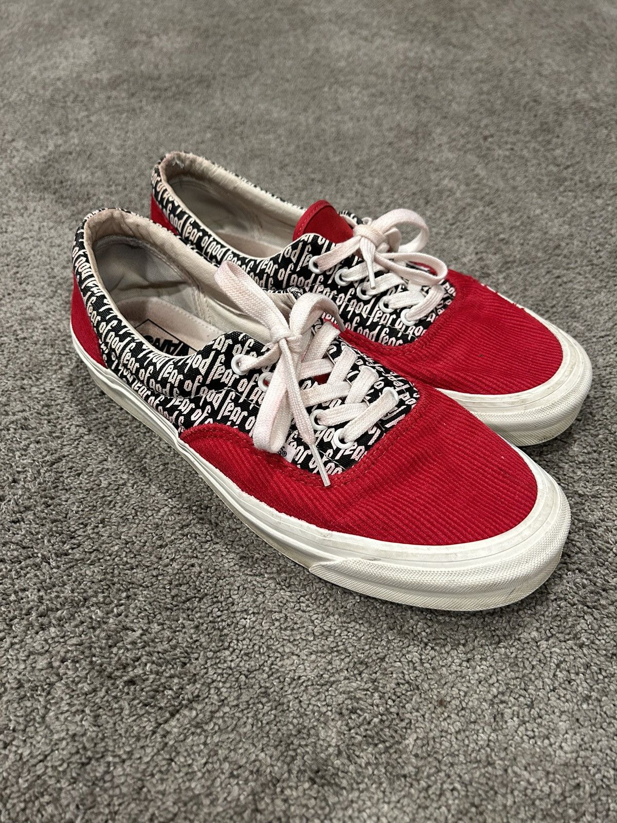 Fear of God × Vans Fear Of God Vans Era 95 Red Corduroy Size US 12 / EU 45 - 1 Thumbnail