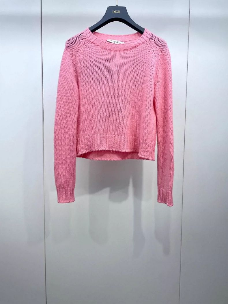 Dior Dior Pink No. 8 letter knitted cashmere sweater 2504-Nextar Size XXS / US 00 / IT 34 - 2 Thumbnail