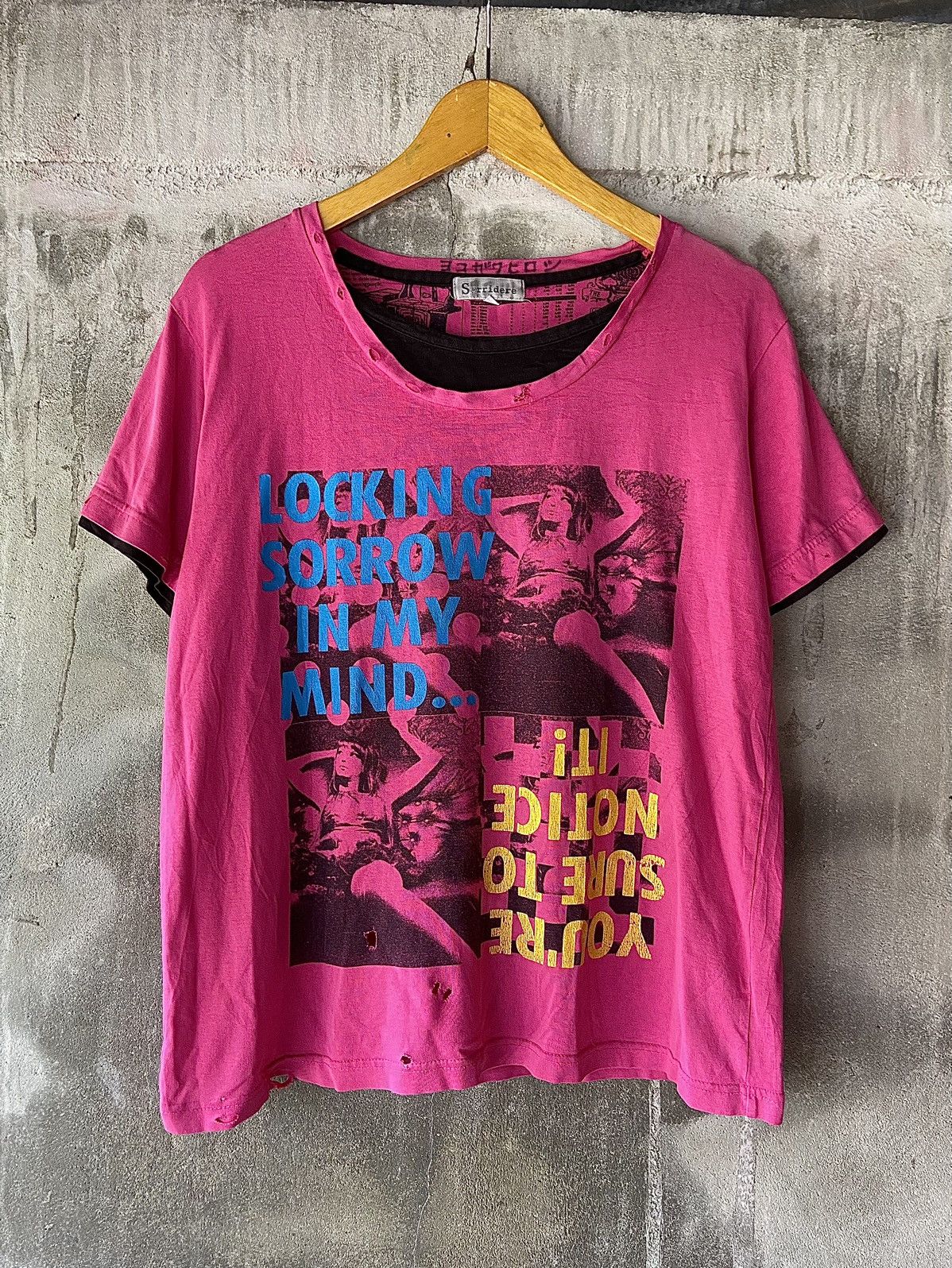 Beauty Beast × Hysteric Glamour × Japanese Brand LOCKING SORROW IN MY MIND DISTRESSED DOUBLE LAYER TEE Size US M / EU 48-50 / 2 - 1 Thumbnail