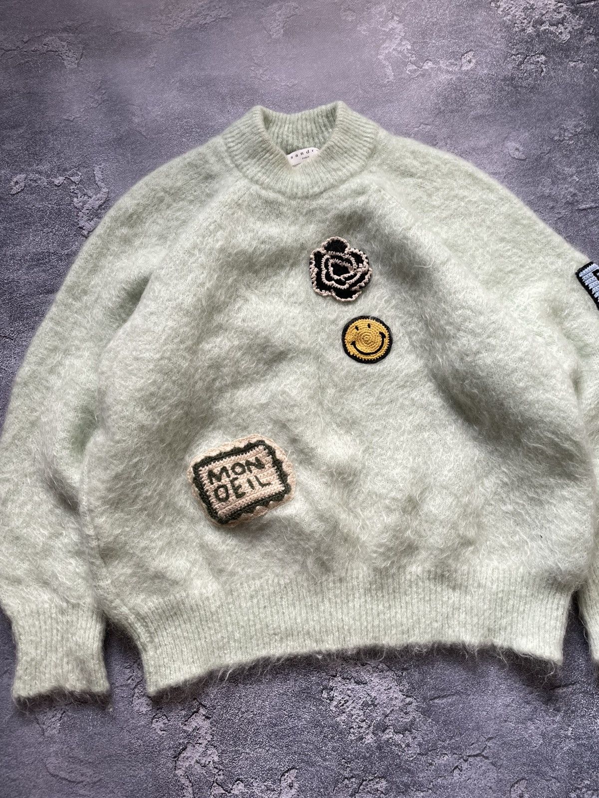 Sandro Sandro Paris x SMILEY Tally Patch Luxury Sweater Size XXS / US 00 / IT 34 - 2 Thumbnail