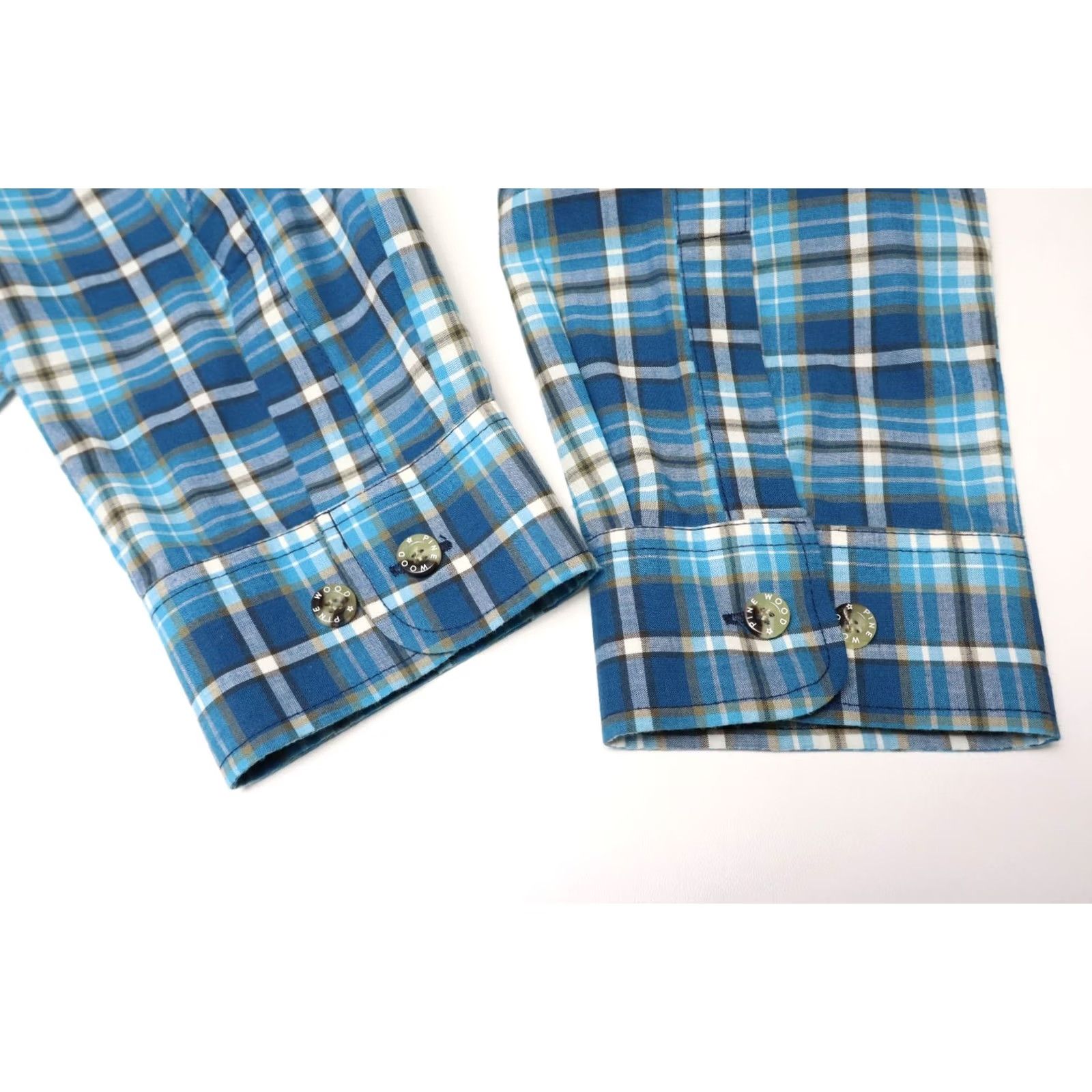 Vintage PINEWOOD Shirt Men's XL Blue Plaid Button-Down Outdoor Patched Pocket Size US XL / EU 56 / 4 - 5 Thumbnail