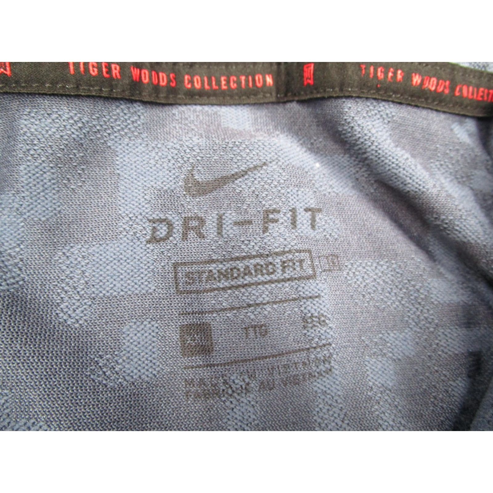 Nike Nike Tiger Woods Polo Shirt Mens M Blue Camouflage Dri-FIT Golf Standard Fit Size US M / EU 48-50 / 2 - 4 Thumbnail