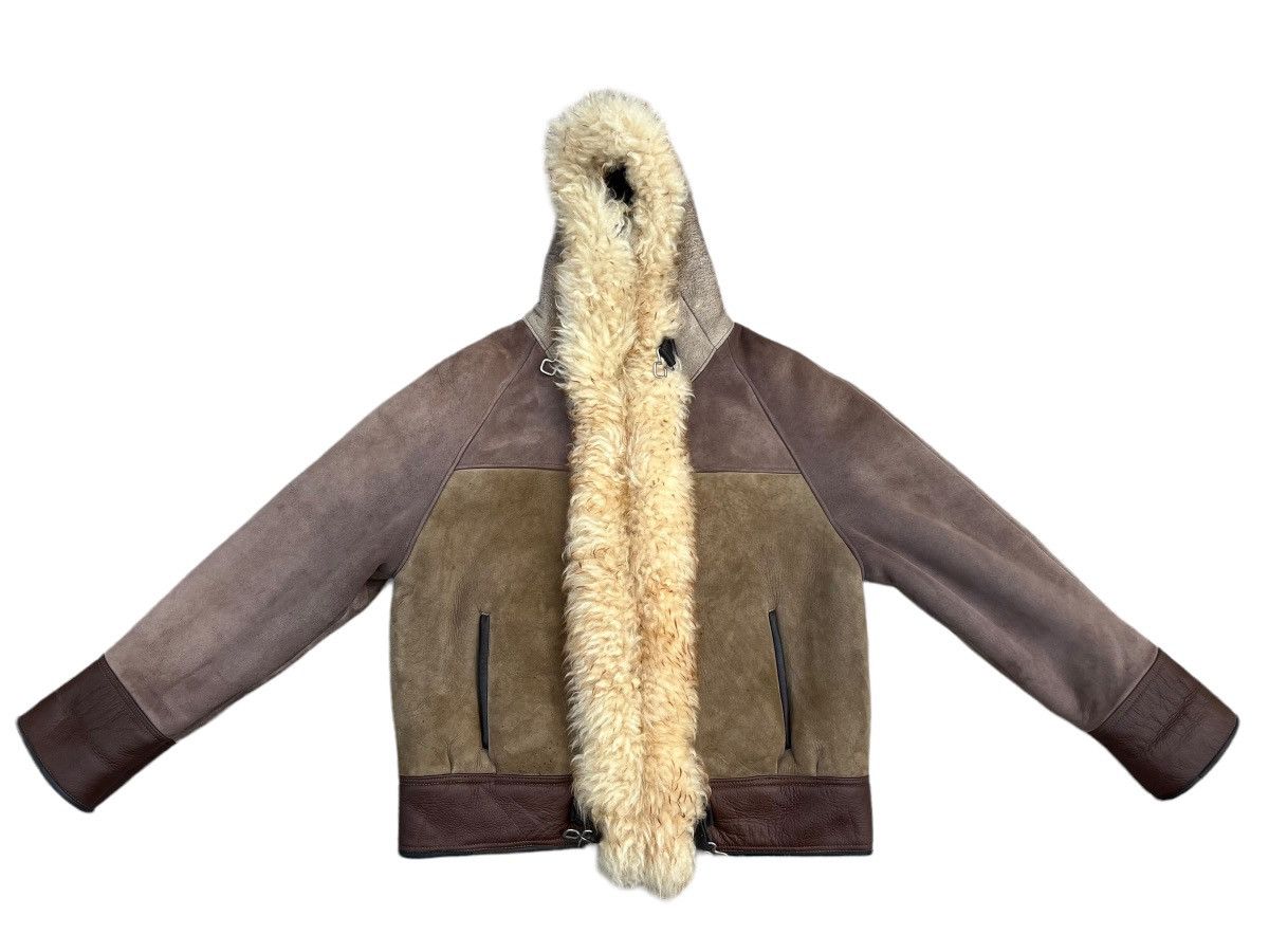 Vintage RARE! VTG Sheepskin Shearling Patina Leather Hoodie Jacket Size US S / EU 44-46 / 1 - 1 Thumbnail