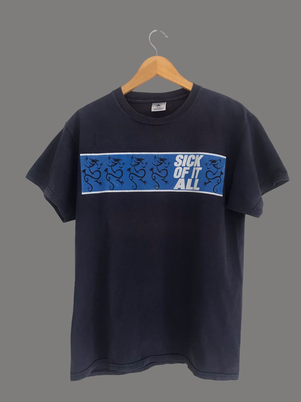 image of Band Tees Vintage Hardcore Sick Of It All in Navy, Men's (Size Medium)